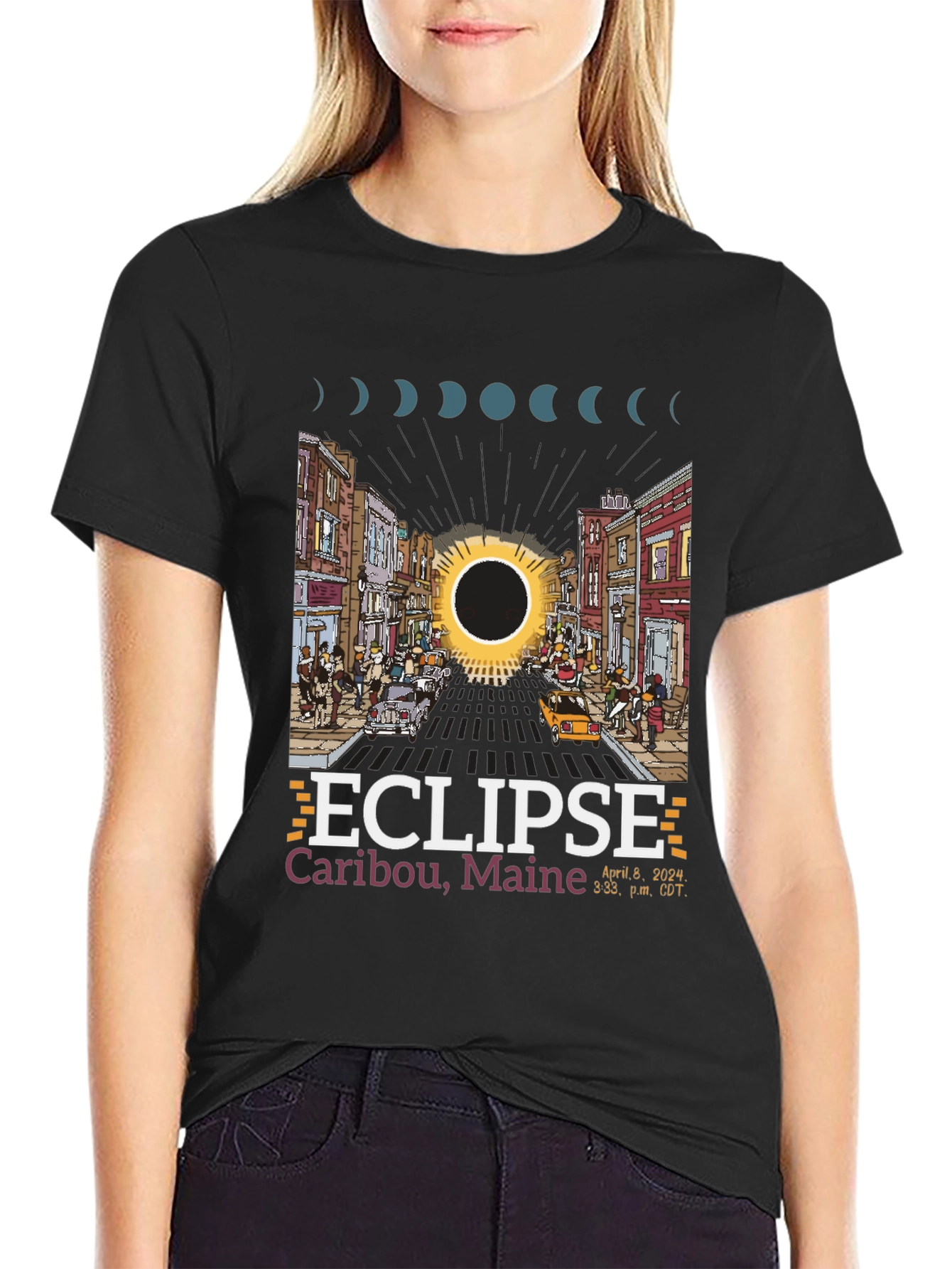 Caribou Maine Eclipse T-Shirt