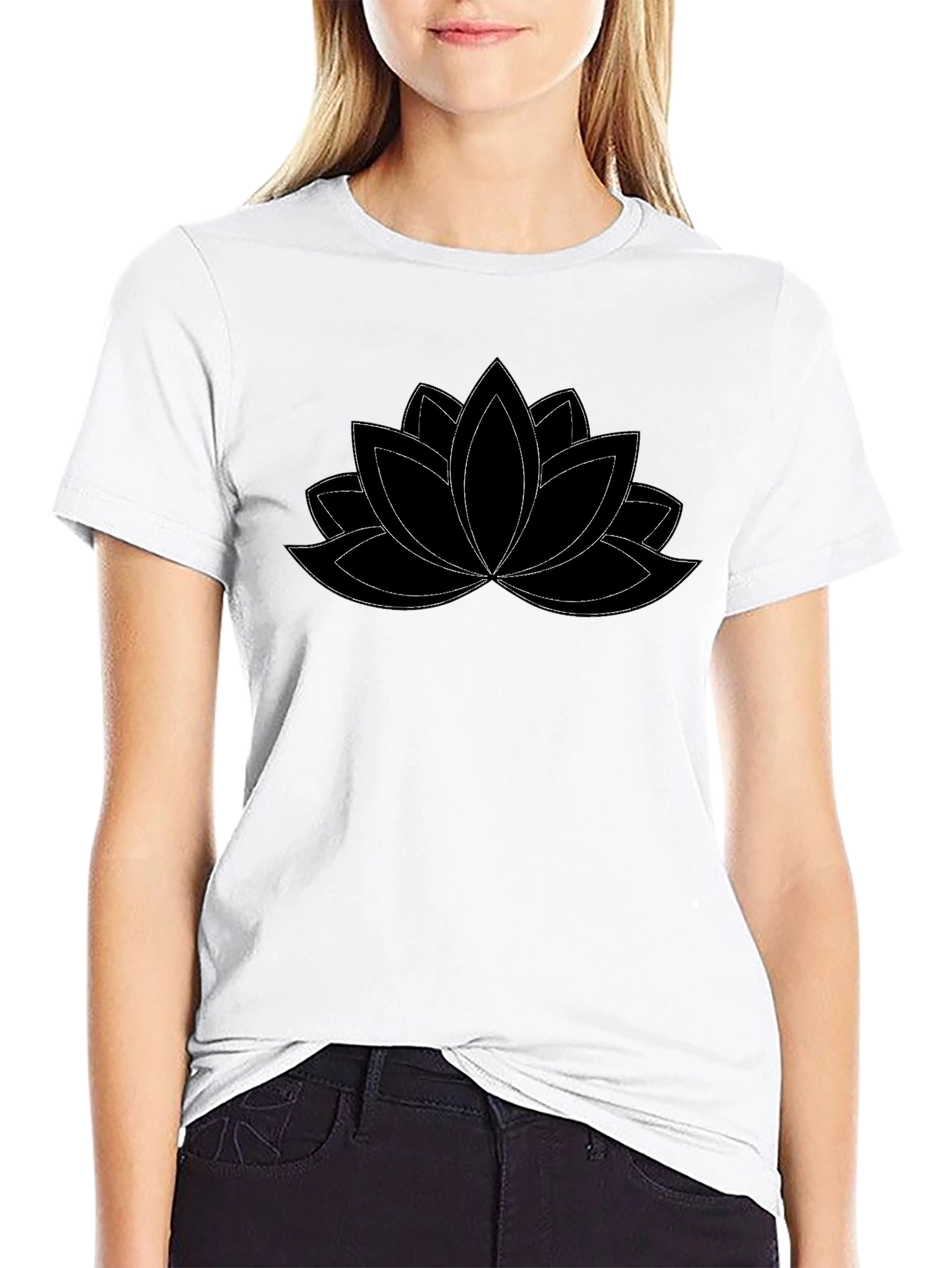 Lotus Flower T-Shirt - Black Graphic Tee