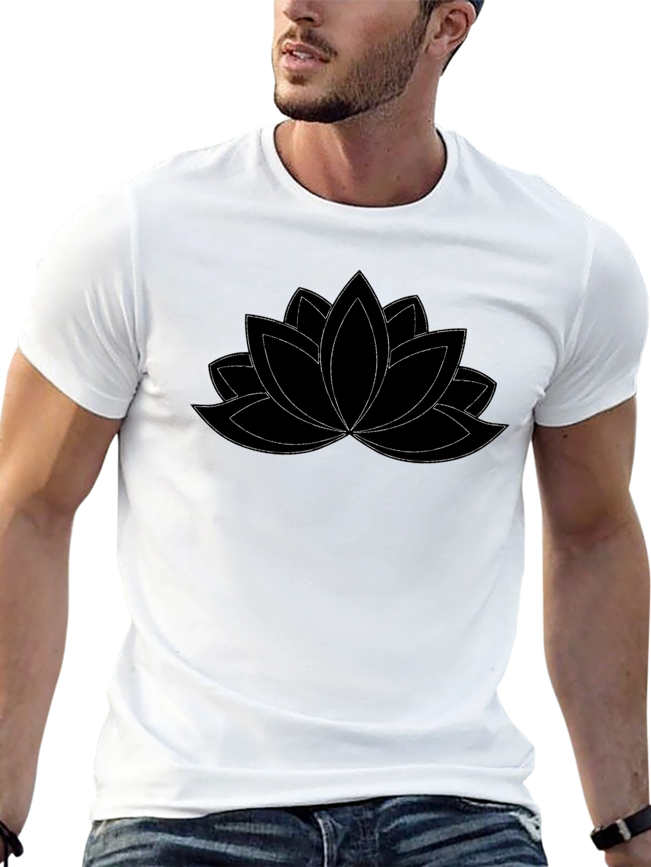 Lotus Flower T-Shirt - Black Graphic Tee