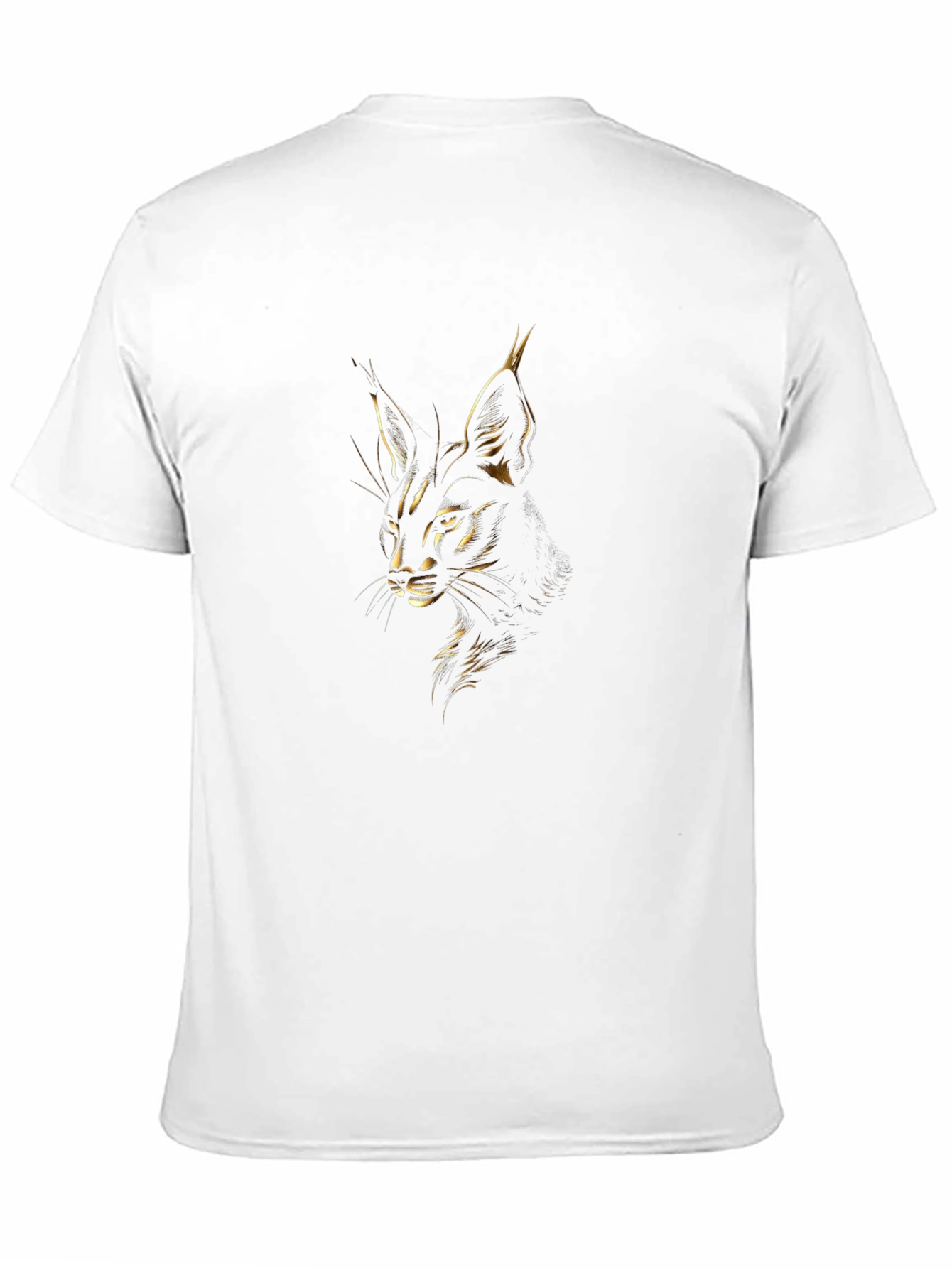 Caracal Cat Graphic Tee - Black Cotton T-Shirt