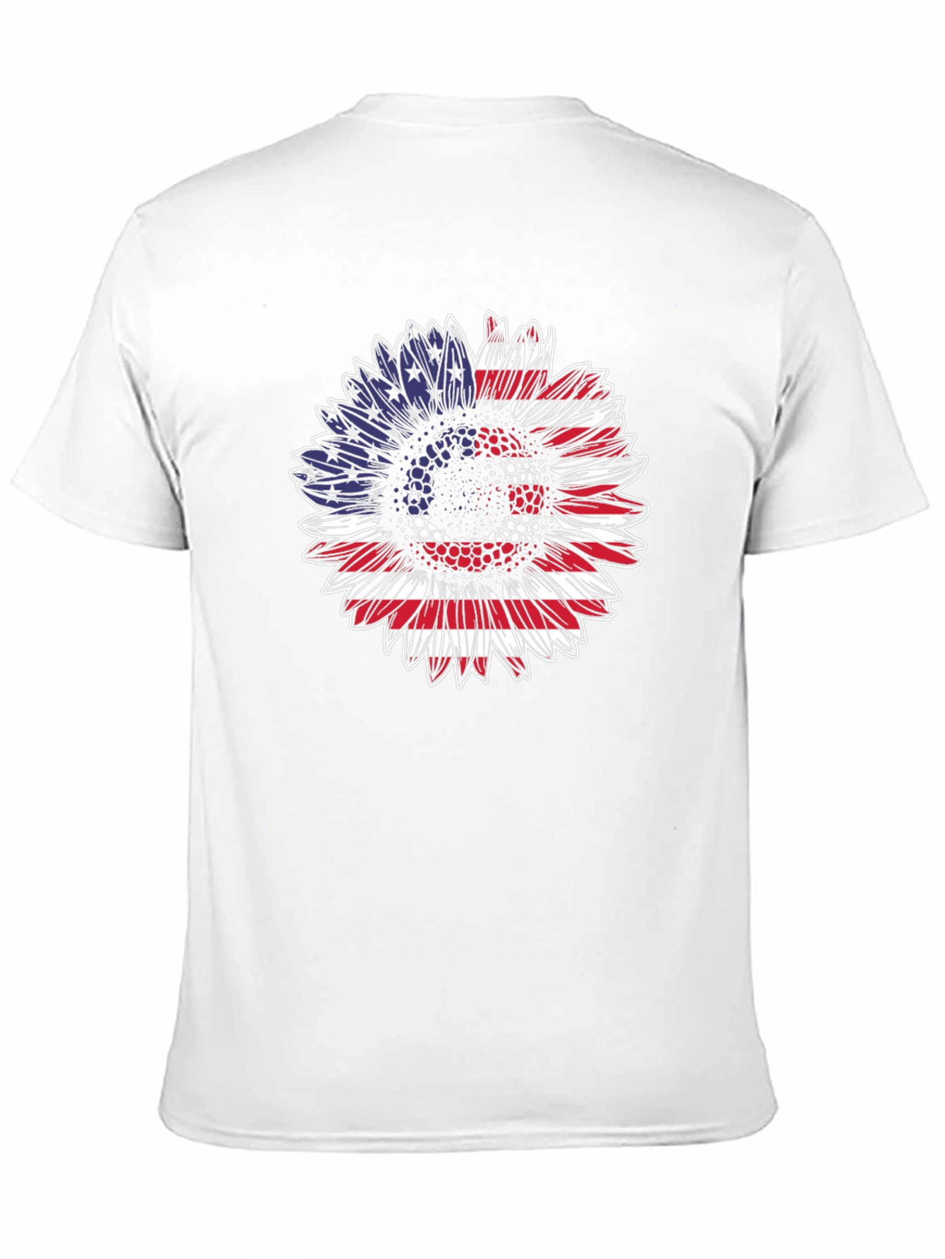Patriotic Sunflower T-Shirt: USA Flag Design