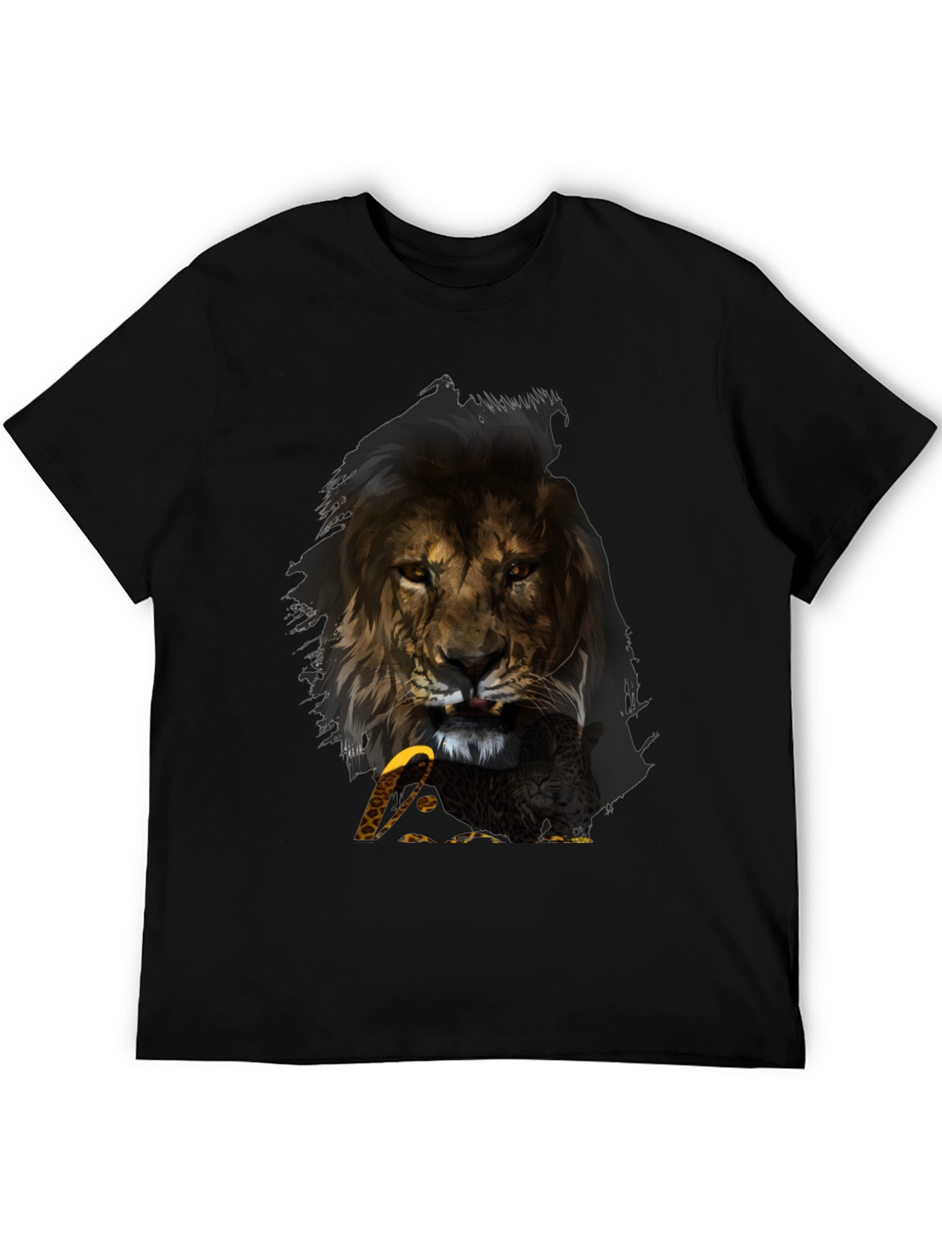 Lion & Eagle Graphic T-Shirt - Mens Black Tee
