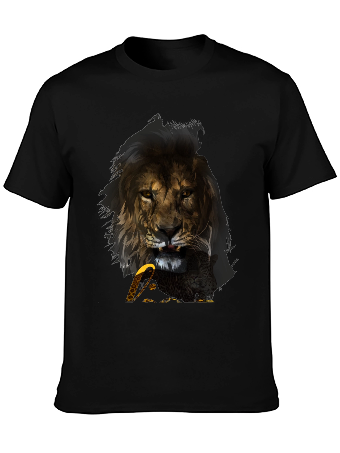 Lion & Eagle Graphic T-Shirt - Mens Black Tee