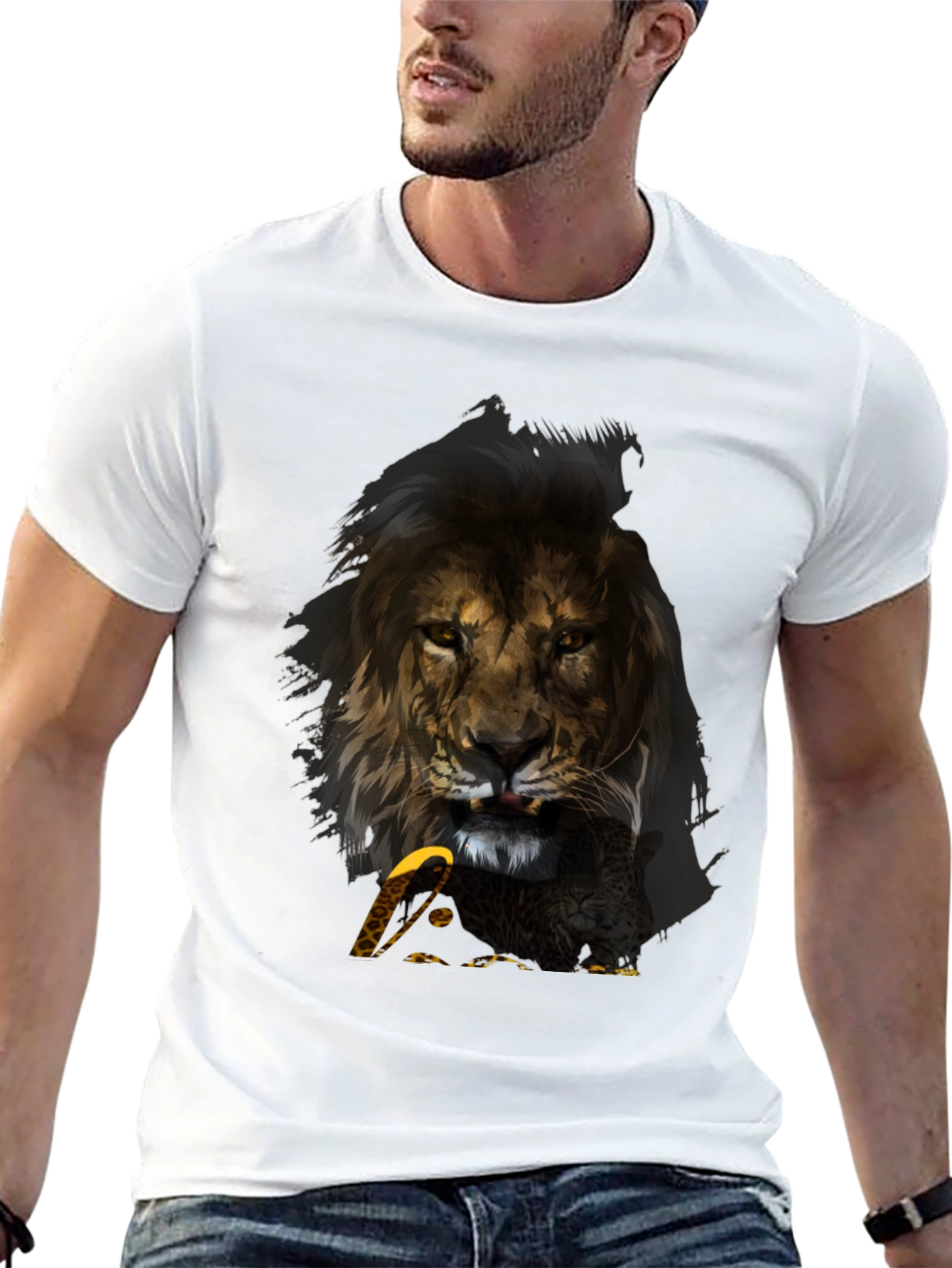 Lion & Eagle Graphic T-Shirt - Mens Black Tee