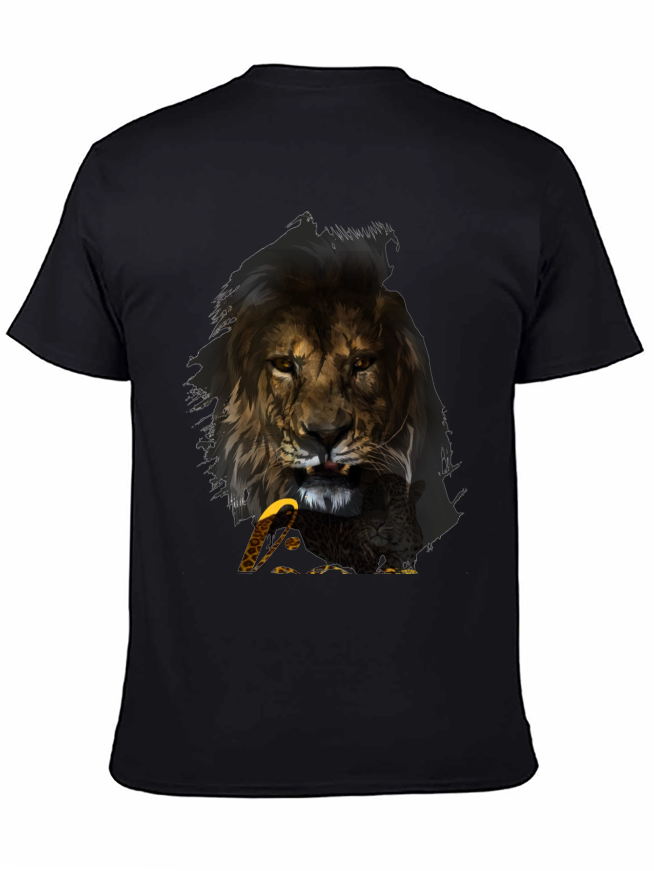 Lion & Eagle Graphic T-Shirt - Mens Black Tee