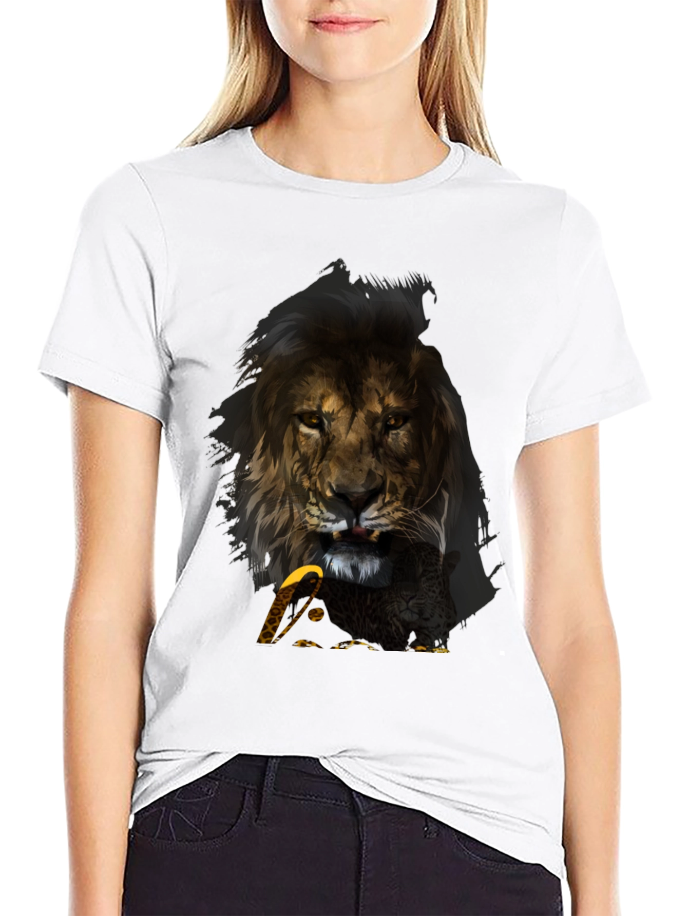 Lion & Eagle Graphic T-Shirt - Mens Black Tee