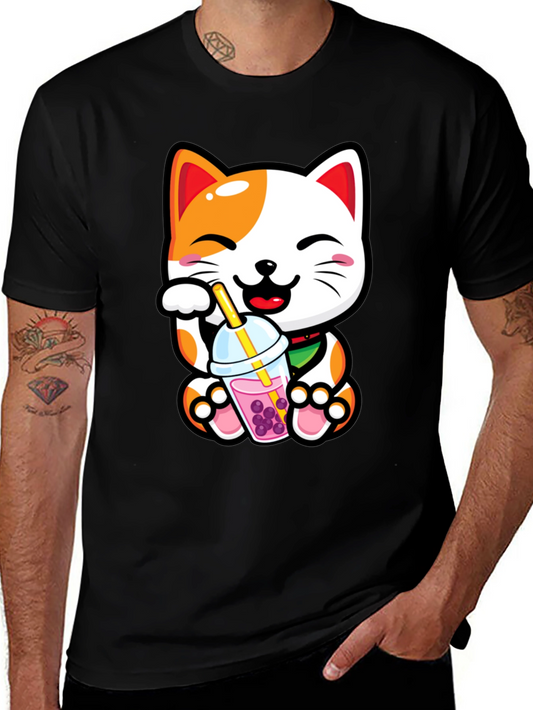 Kawaii Cat Boba Tea Graphic Tee