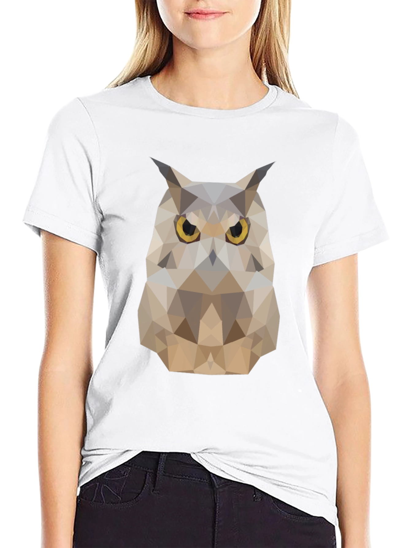 Geometric Owl T-Shirt - Modern Animal Design