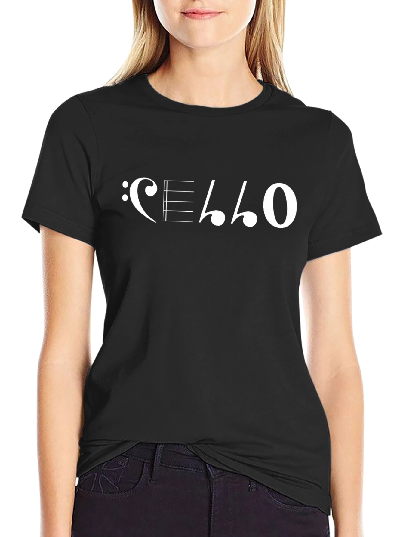Cello Music T-Shirt - Bass Clef Design