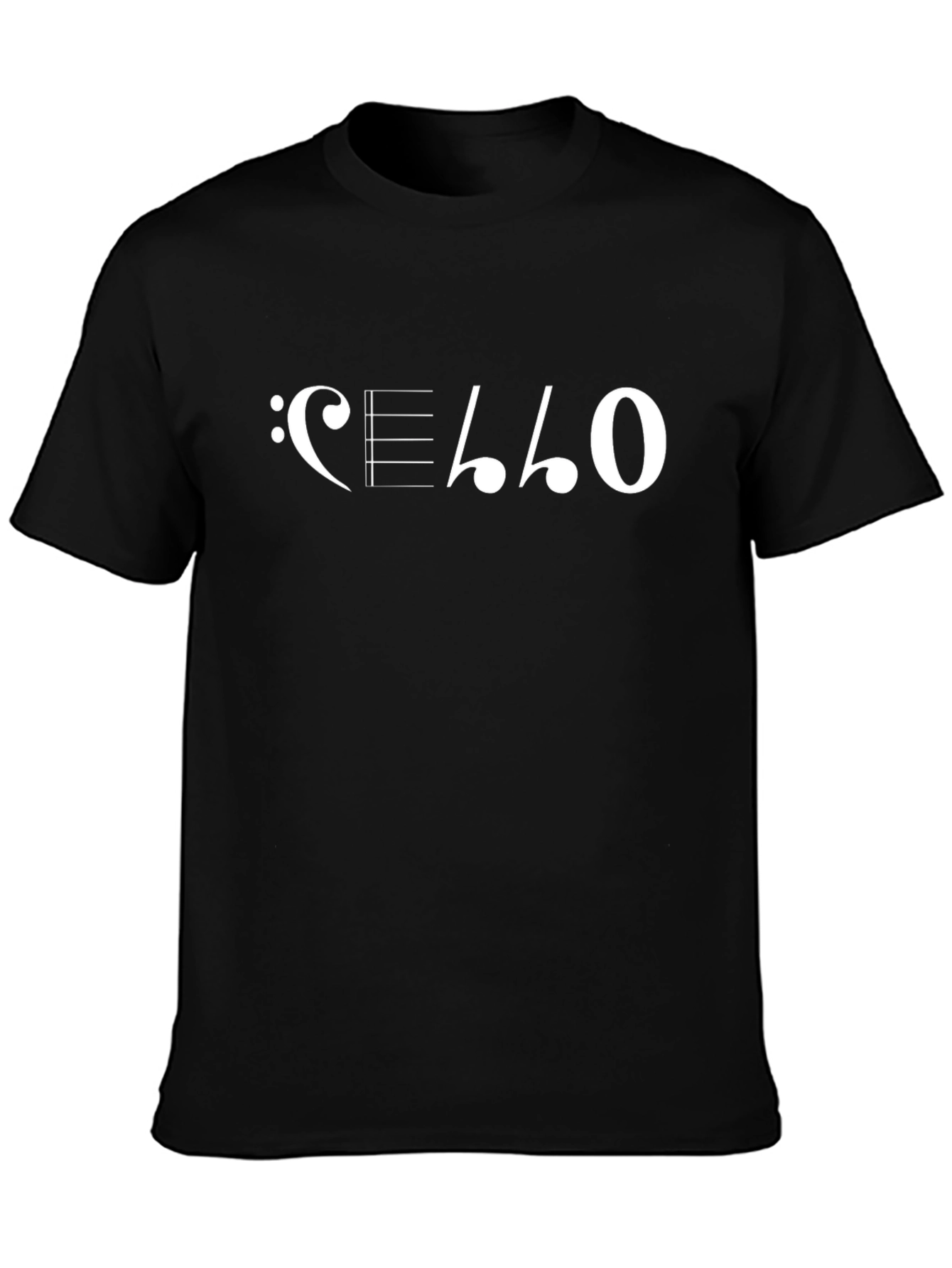 Cello Music T-Shirt - Bass Clef Design