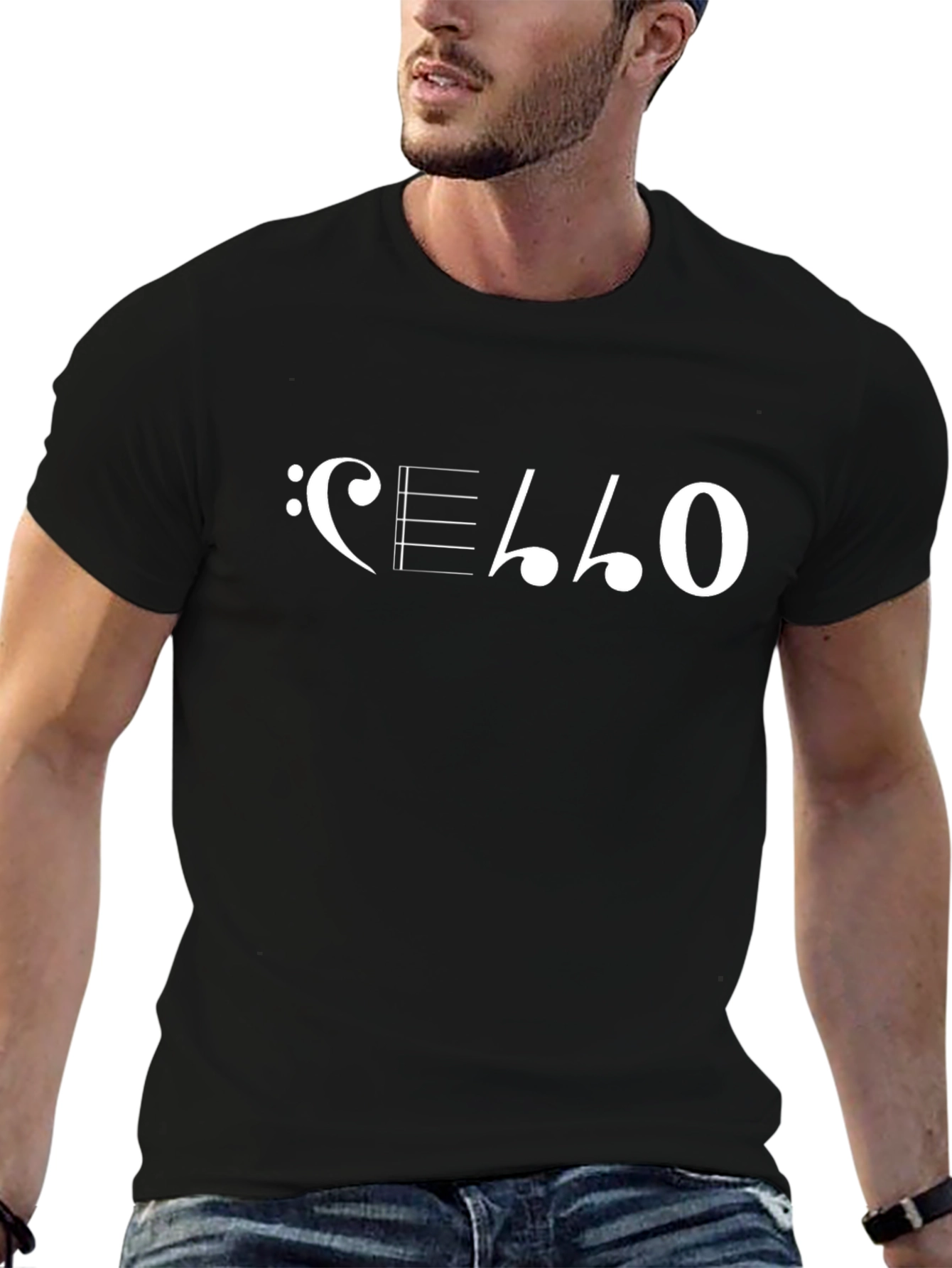 Cello Music T-Shirt - Bass Clef Design