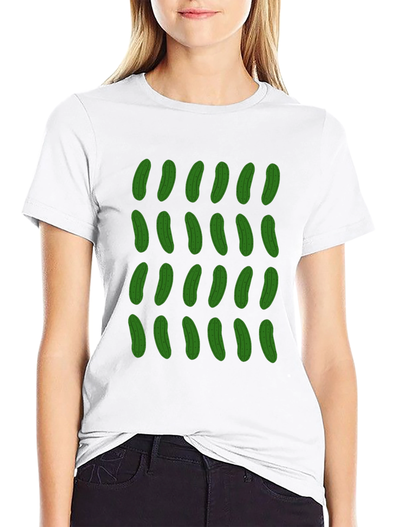 Pickle Pattern T-Shirt - Funky Black Tee