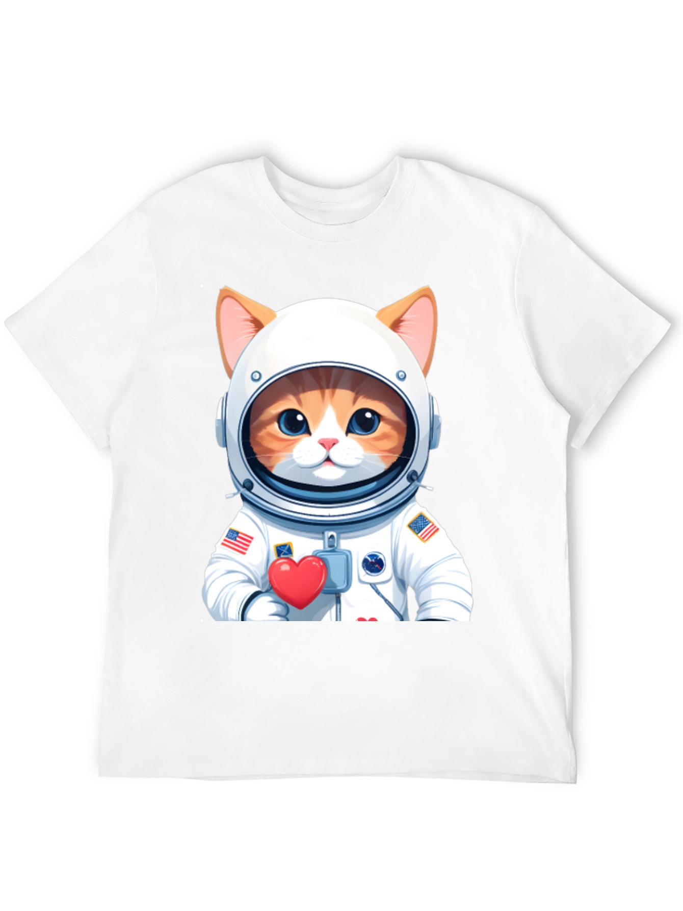 Cat Astronaut Black T-Shirt