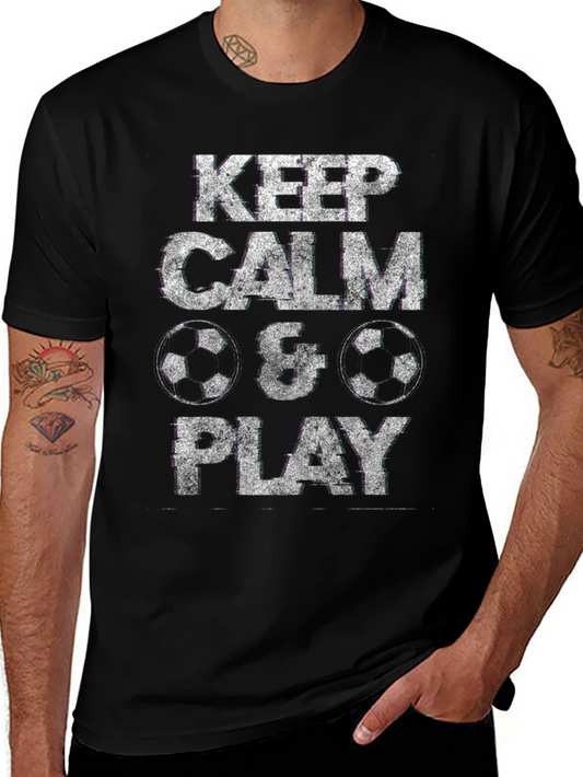 Keep Calm & Play Soccer T-Shirt - Black