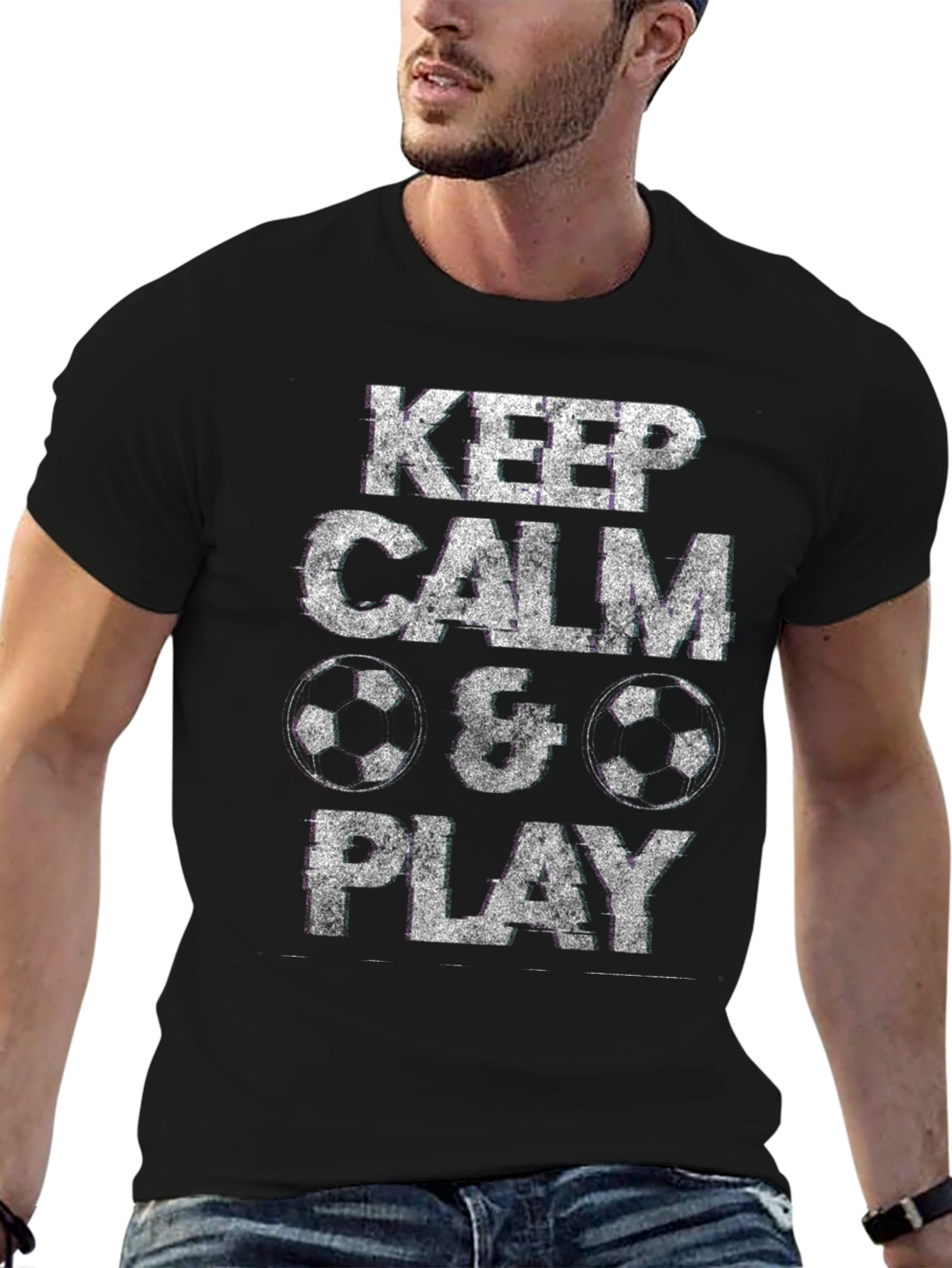 Keep Calm & Play Soccer T-Shirt - Black