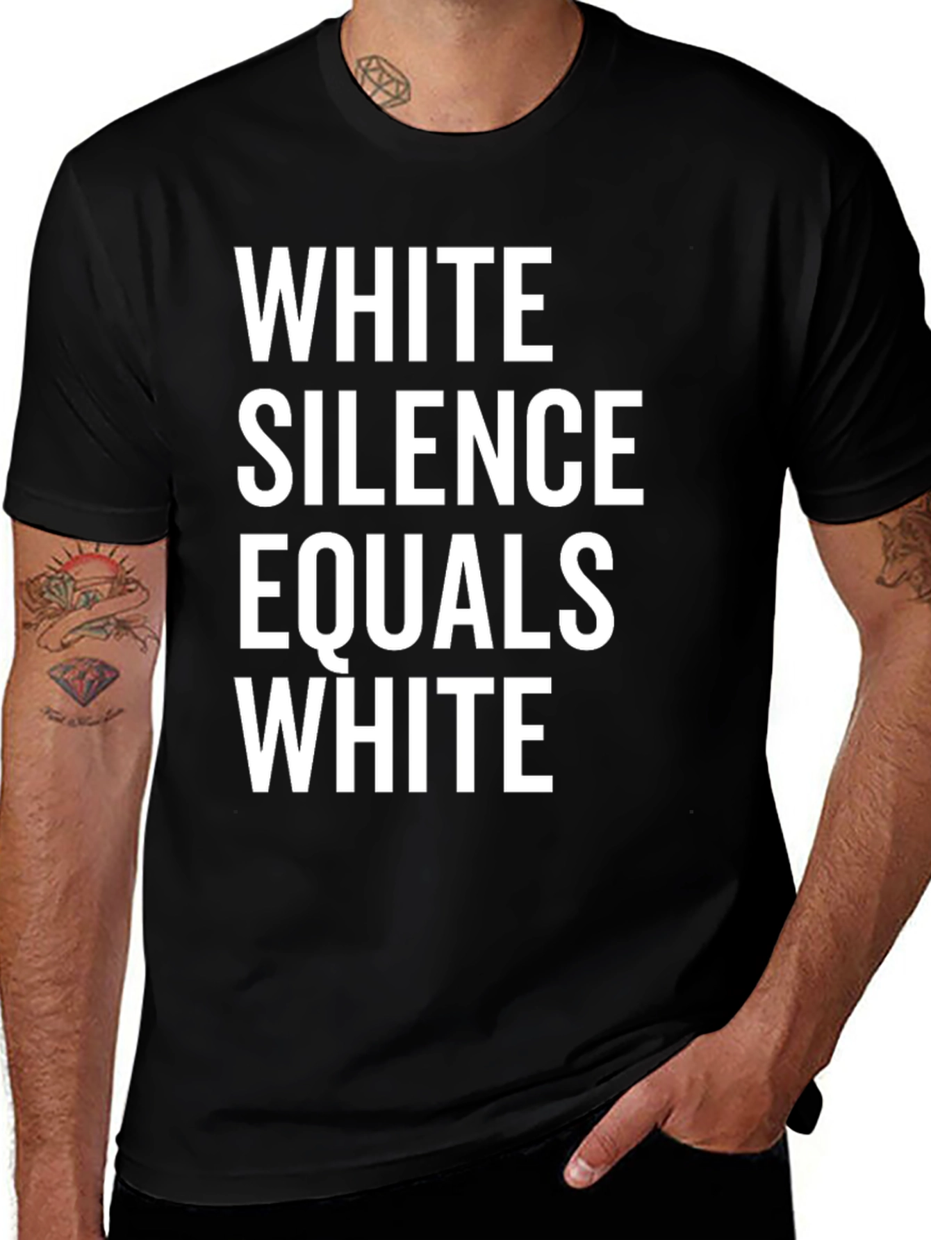 Statement T-Shirt - White Silence Equals White