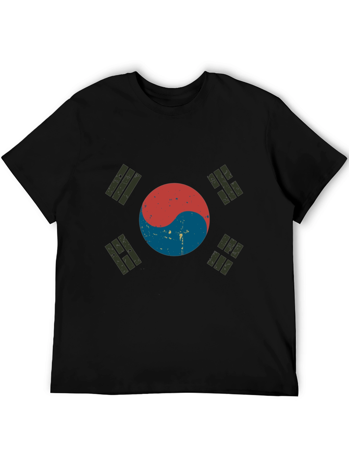 Korean Flag Distressed Graphic T-Shirt