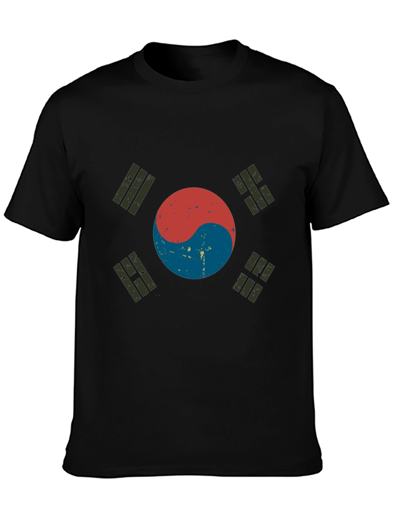 Korean Flag Distressed Graphic T-Shirt