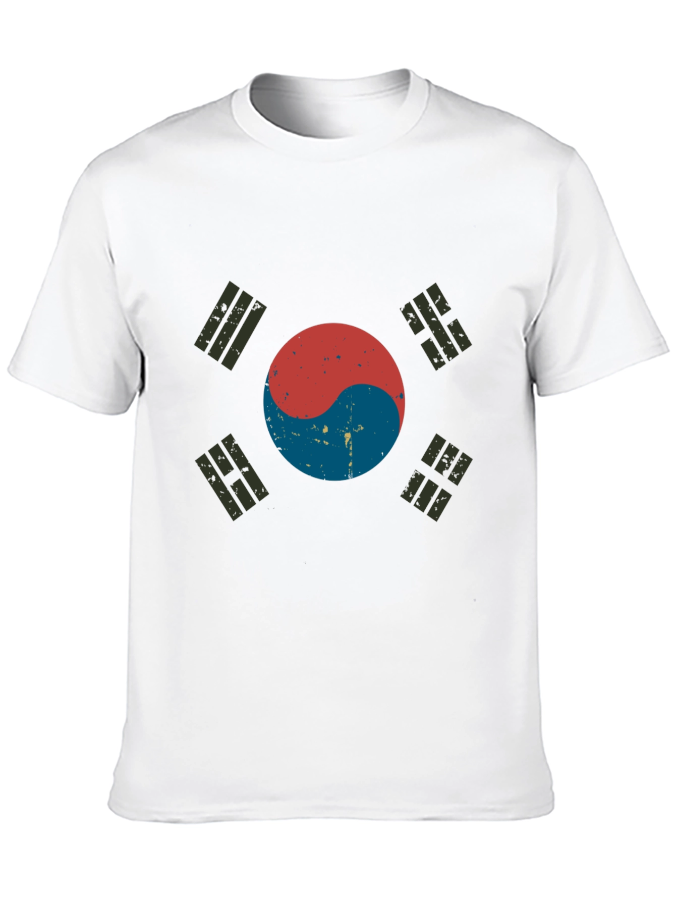 Korean Flag Distressed Graphic T-Shirt