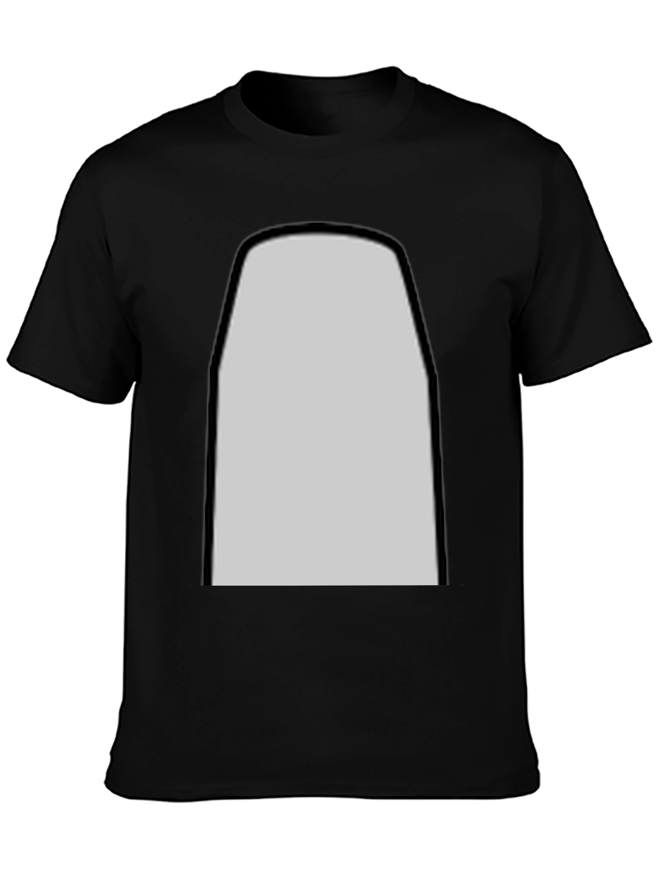 Mens Black T-Shirt with Customizable Print Area