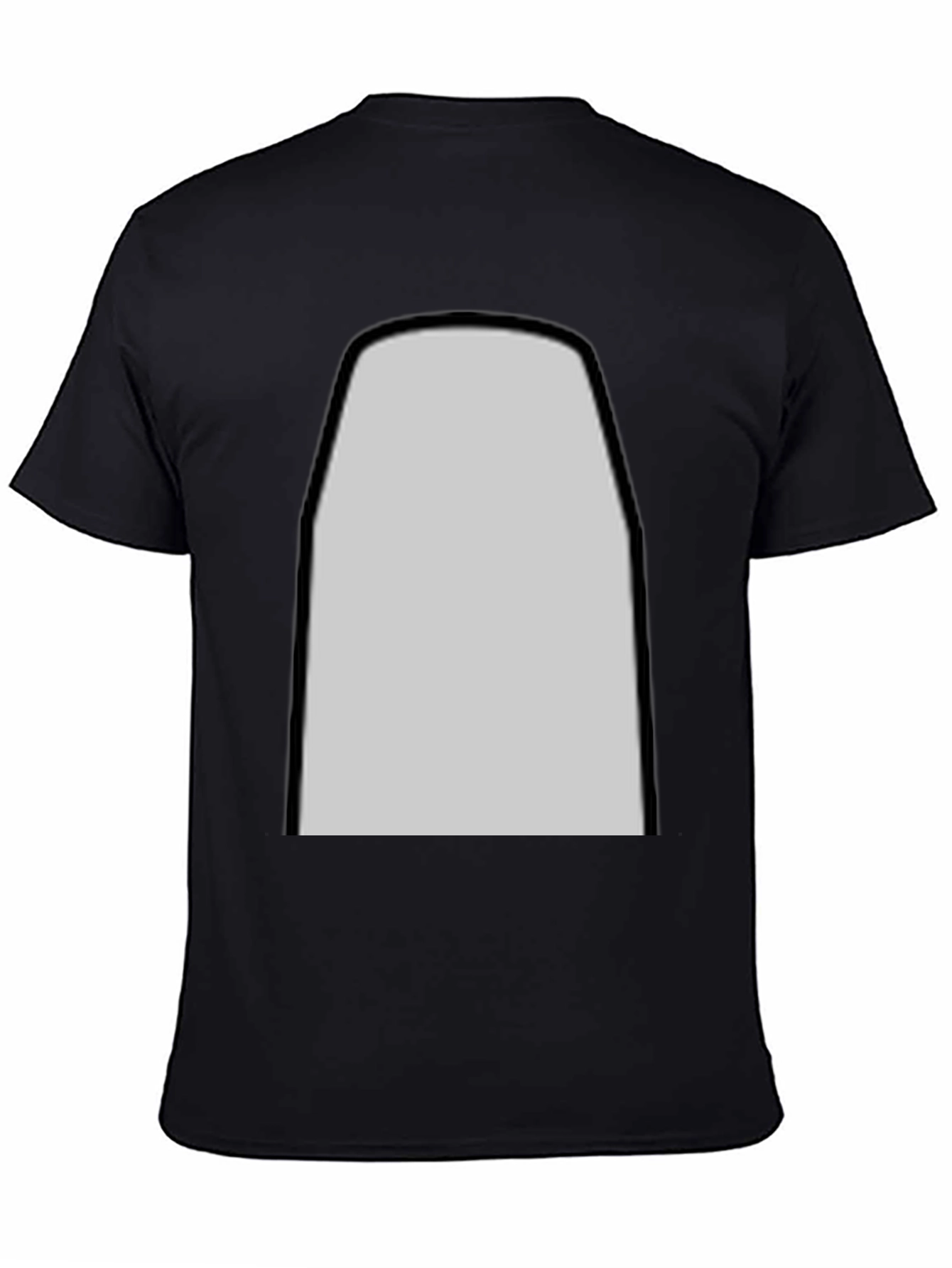 Mens Black T-Shirt with Customizable Print Area
