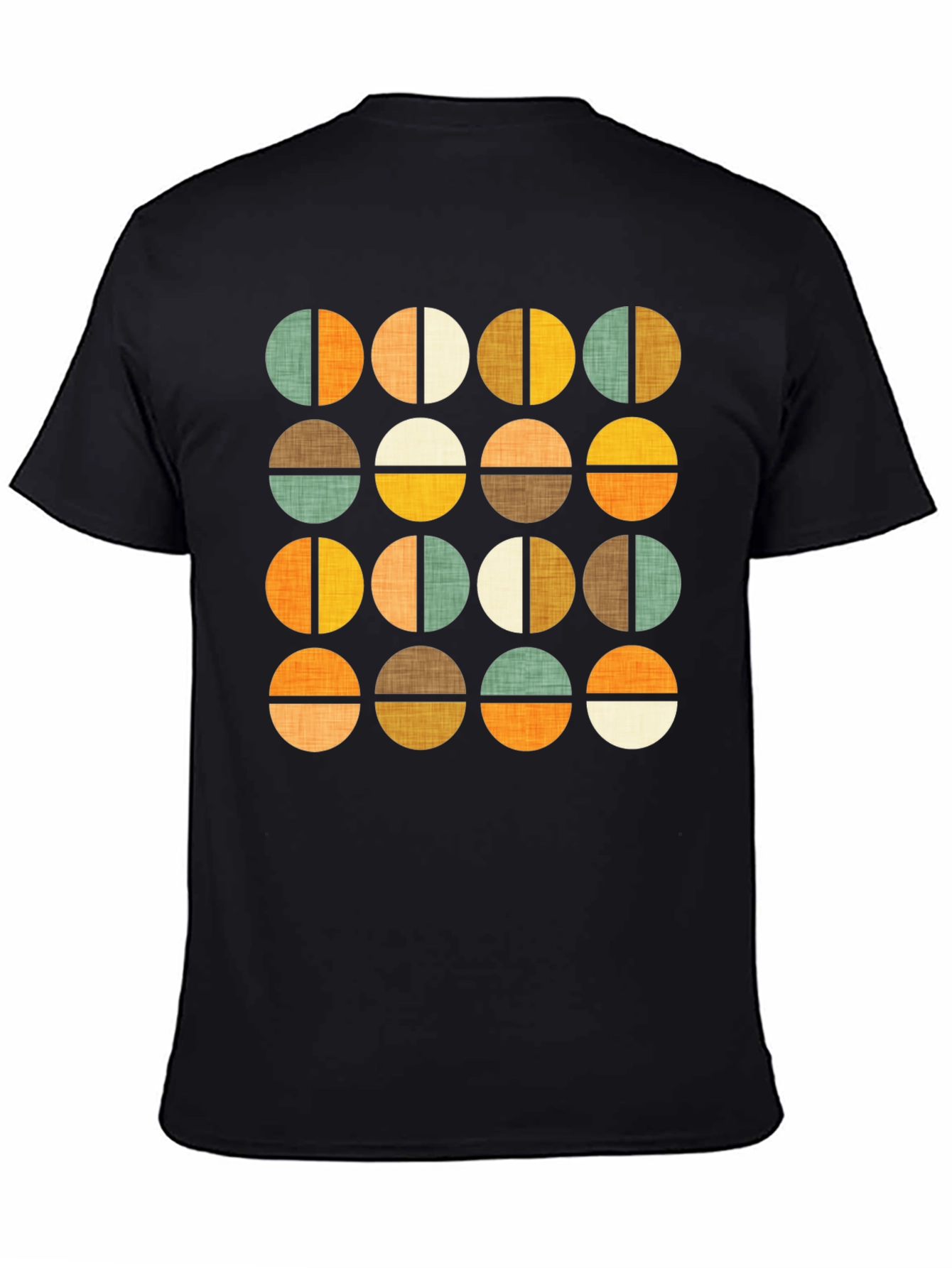 Retro Geometric Circle Pattern T-Shirt
