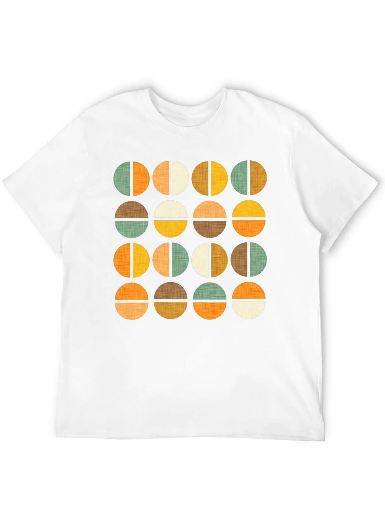 Retro Geometric Circle Pattern T-Shirt
