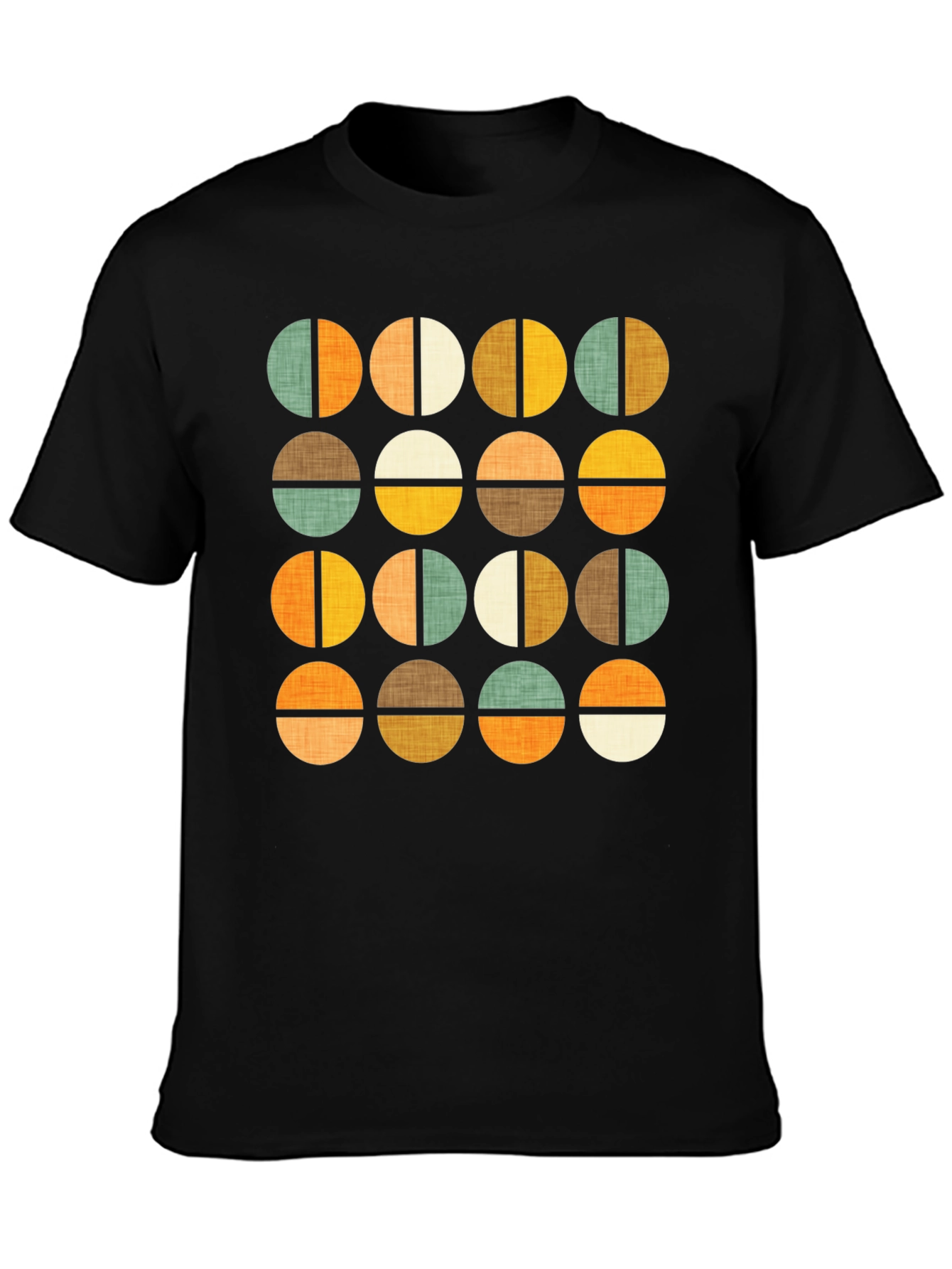 Retro Geometric Circle Pattern T-Shirt