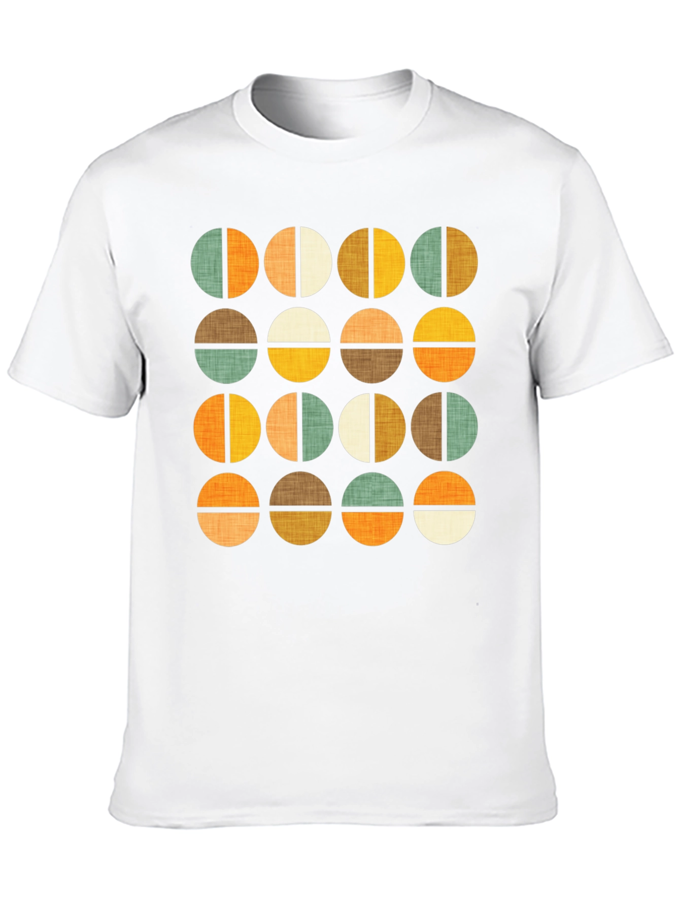 Retro Geometric Circle Pattern T-Shirt