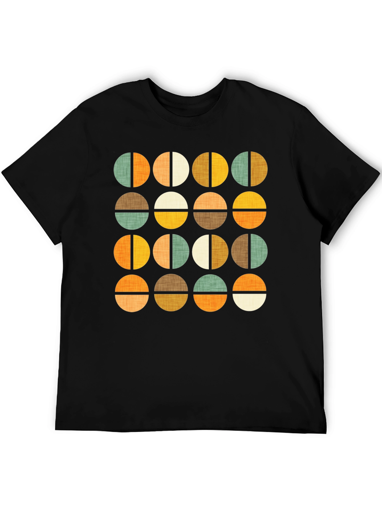 Retro Geometric Circle Pattern T-Shirt