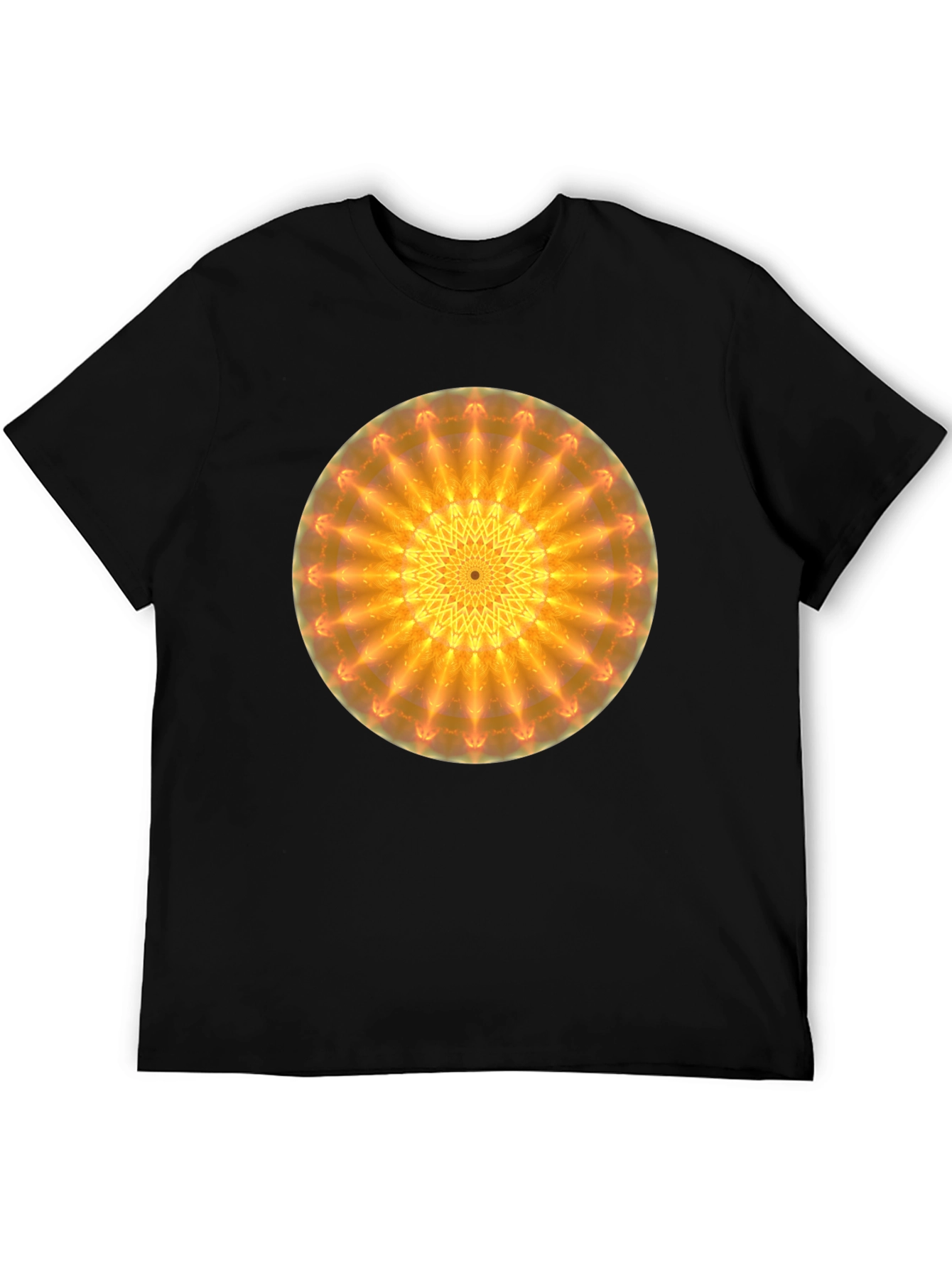 Radiant Mandala Graphic Black T-Shirt