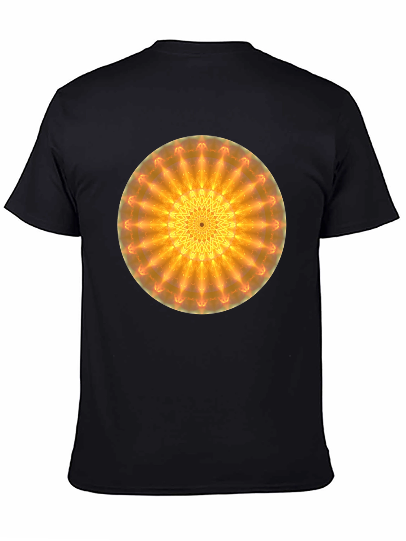 Radiant Mandala Graphic Black T-Shirt