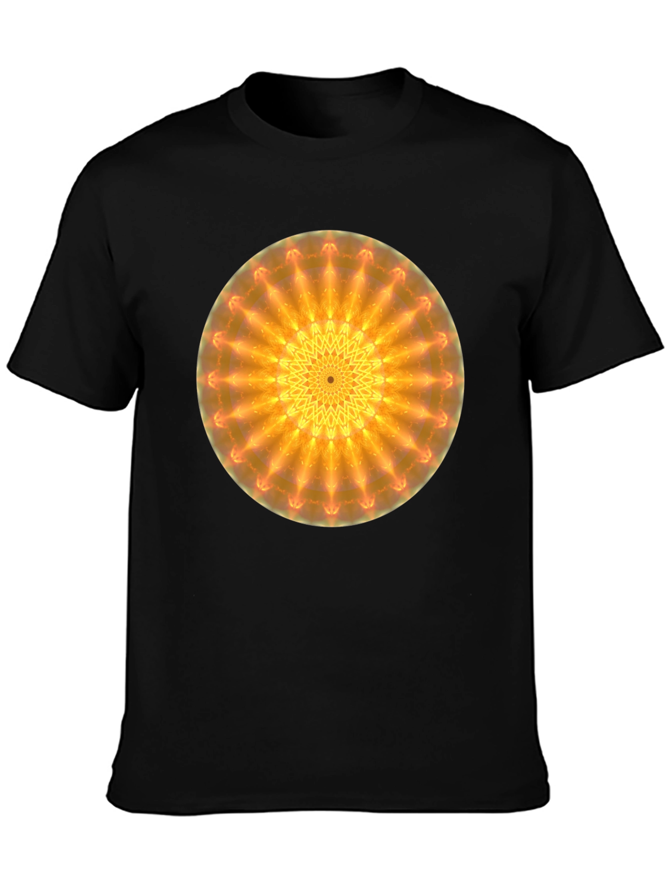 Radiant Mandala Graphic Black T-Shirt