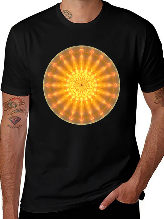 Radiant Mandala Graphic Black T-Shirt