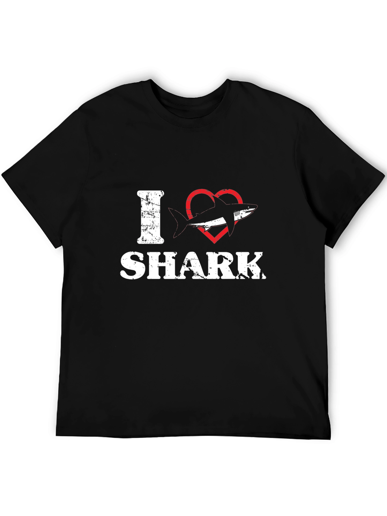 I Heart Shark T-Shirt - Black Cotton Tee