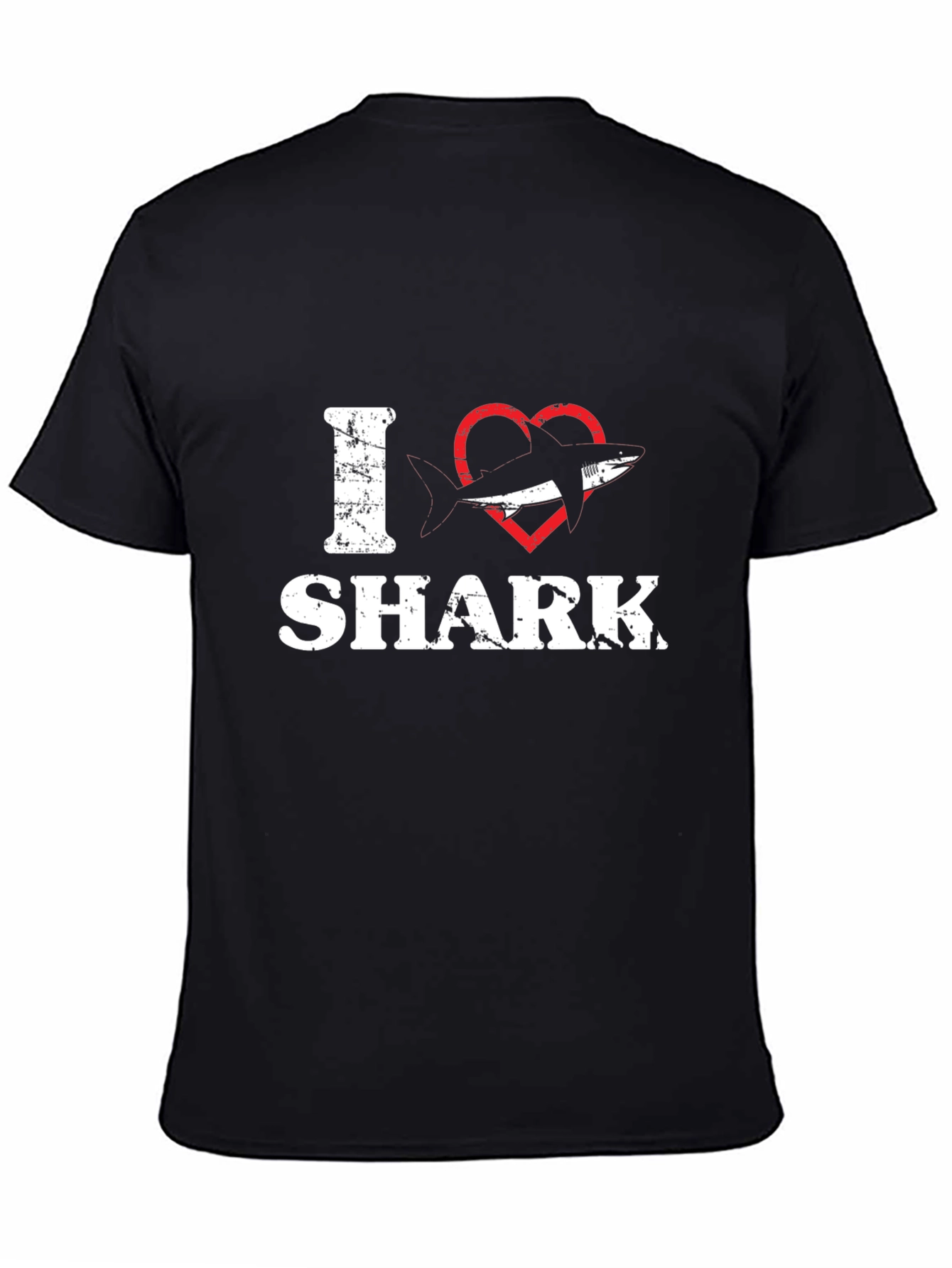 I Heart Shark T-Shirt - Black Cotton Tee