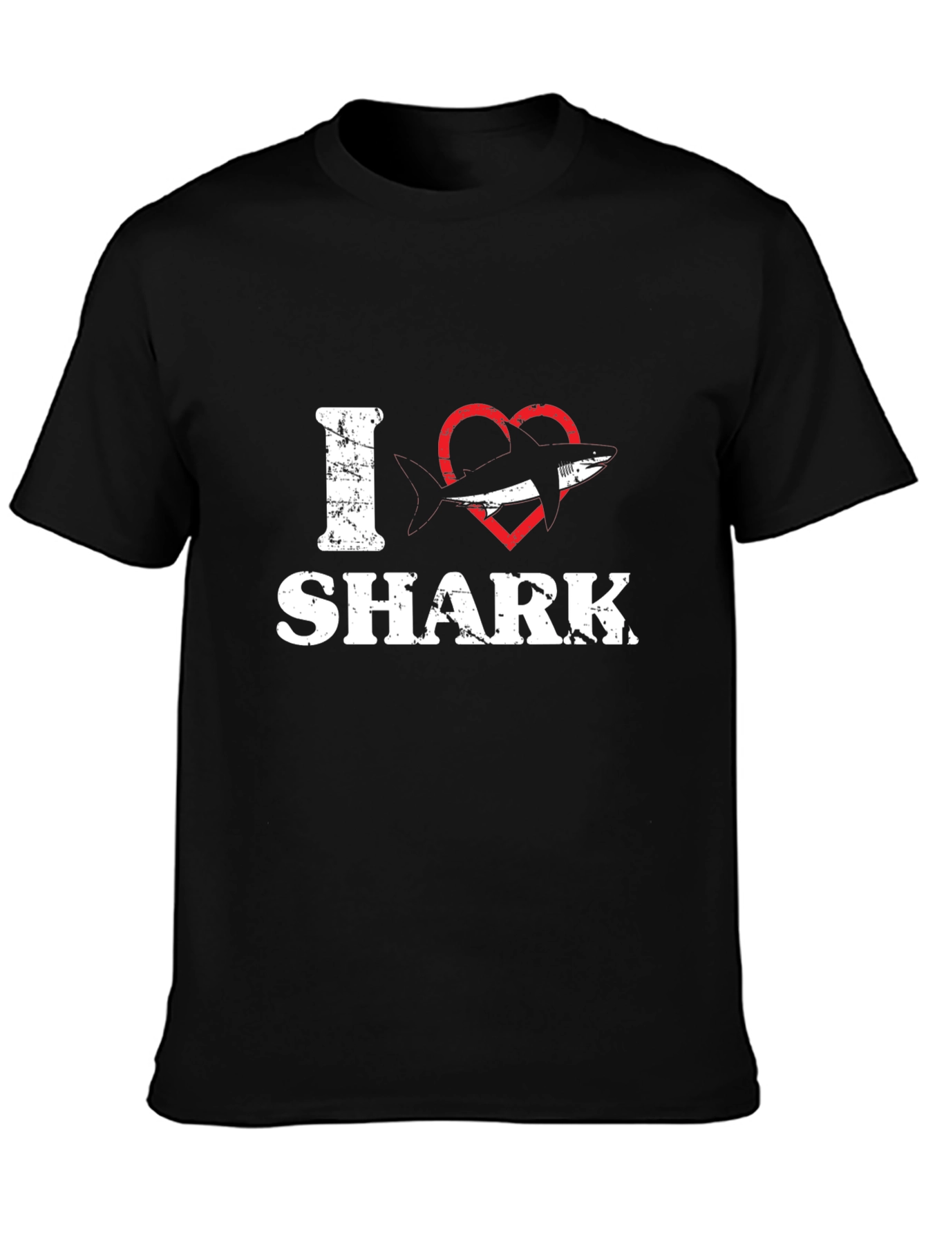 I Heart Shark T-Shirt - Black Cotton Tee