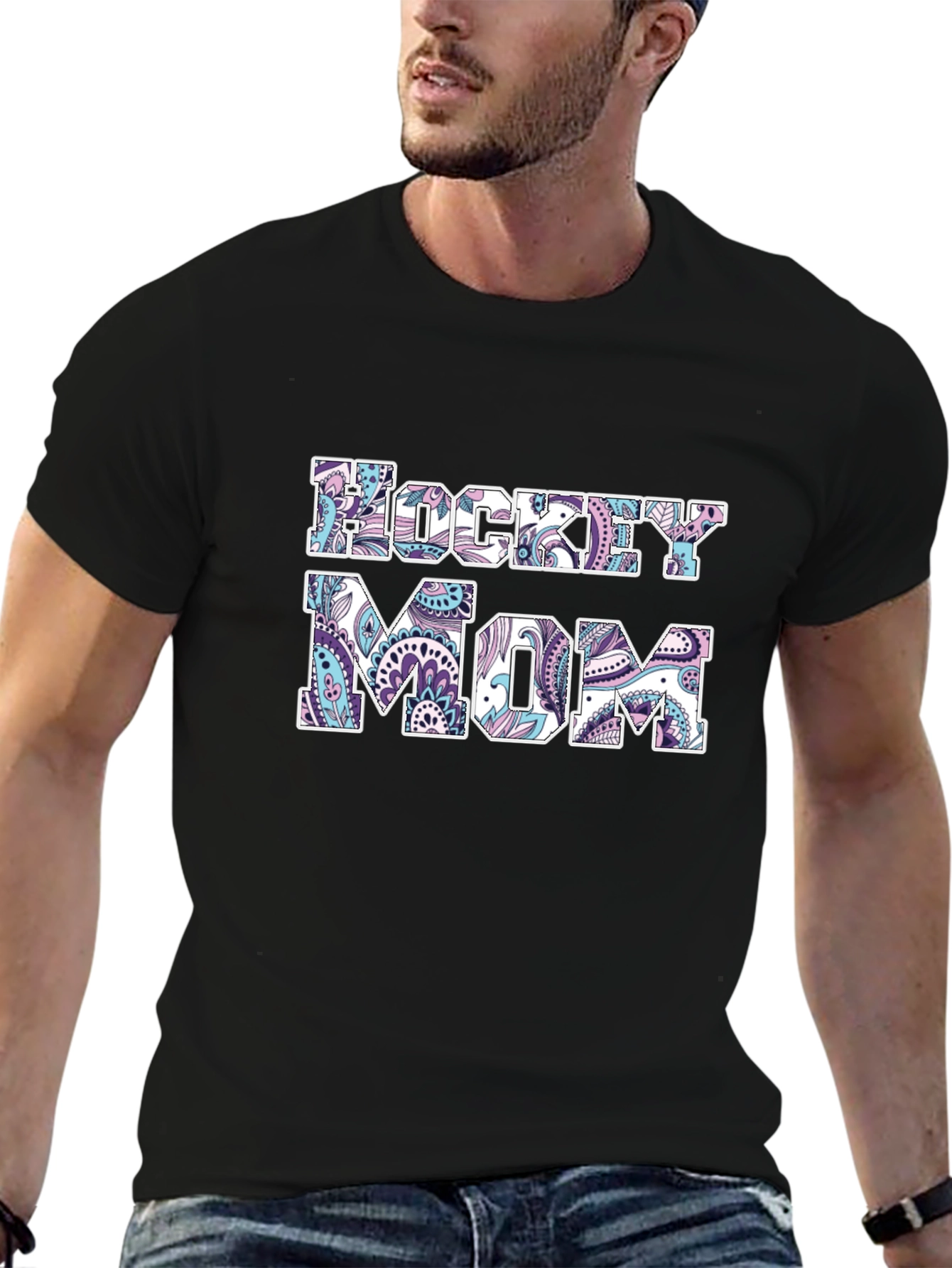Hockey Mom Graphic T-Shirt - Black