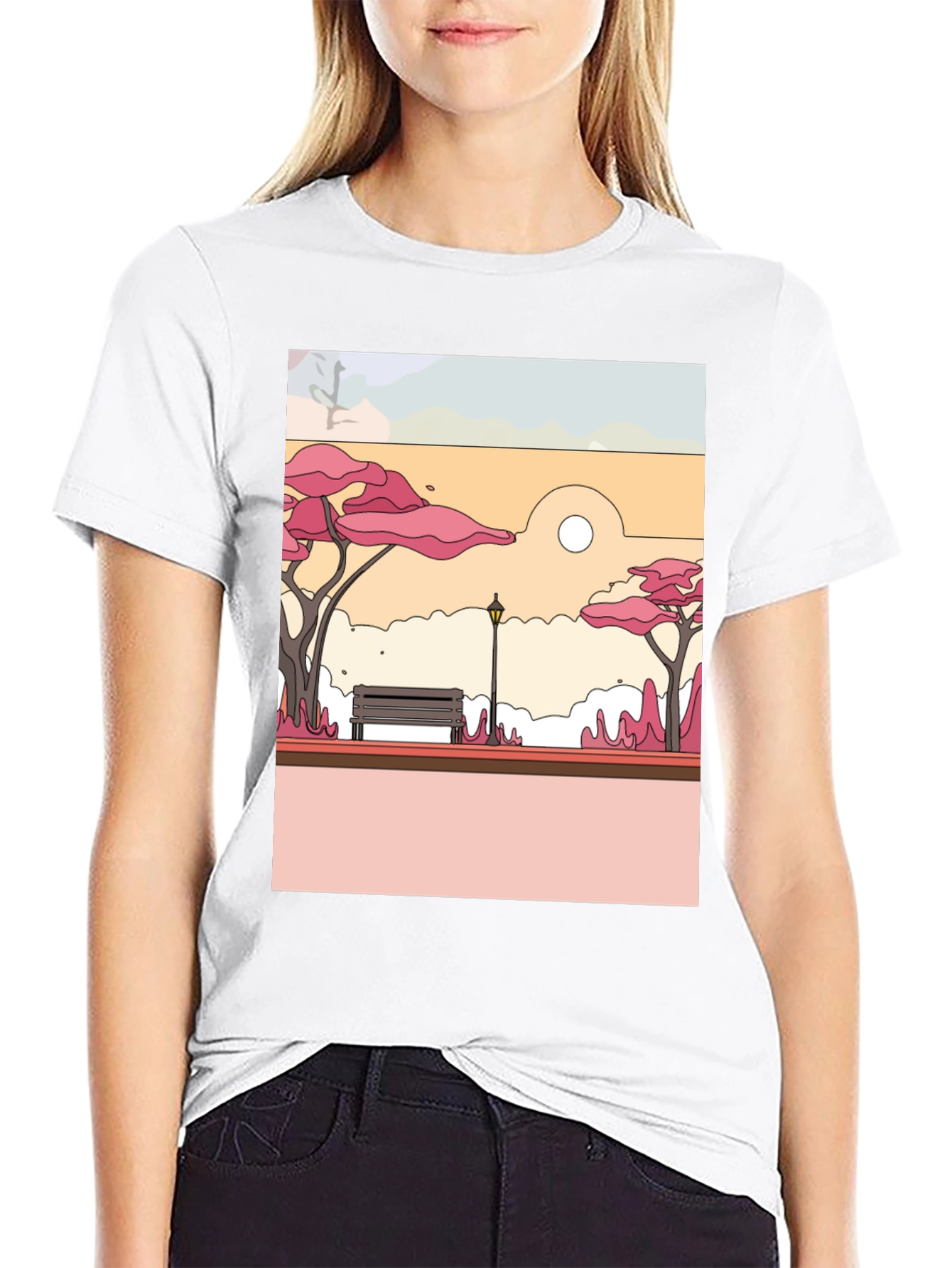 Park Bench Graphic Tee - Nature Inspired Style