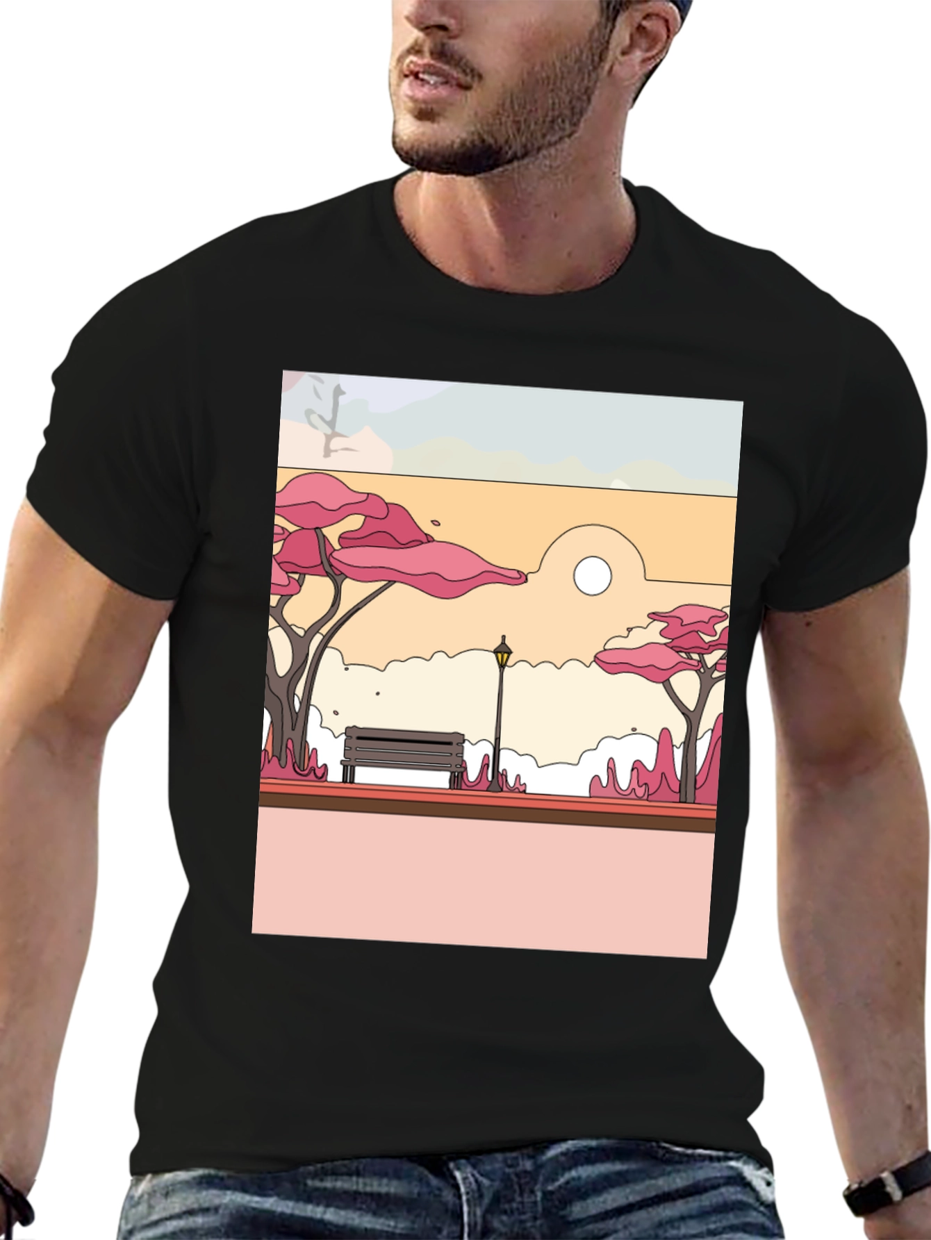 Park Bench Graphic Tee - Nature Inspired Style
