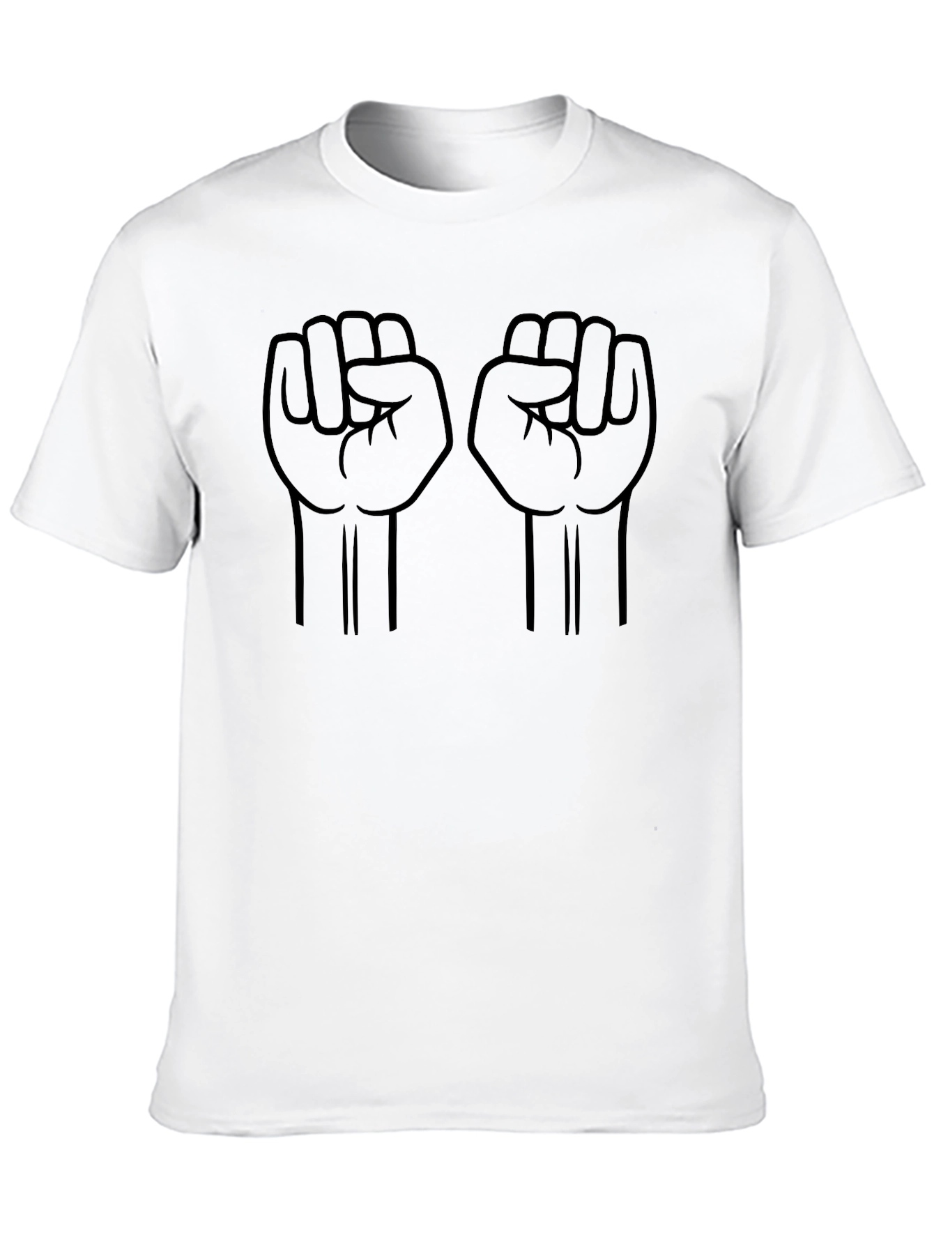 Empowered Fist Graphic Tee - Black Crew Neck Shirt