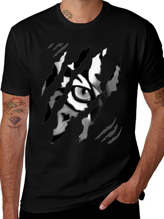 Ripped Tiger Eye Graphic Tee - Black