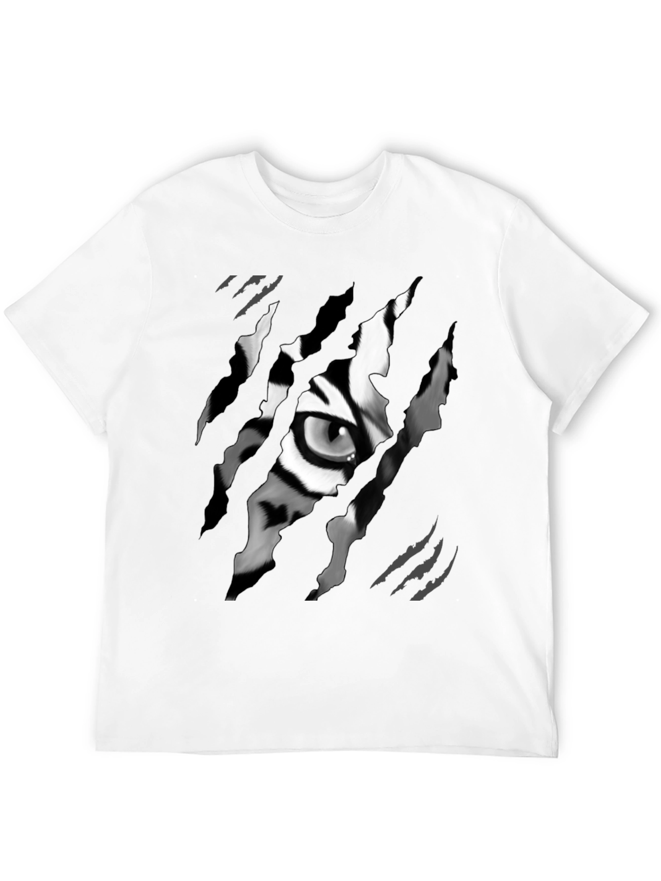 Ripped Tiger Eye Graphic Tee - Black