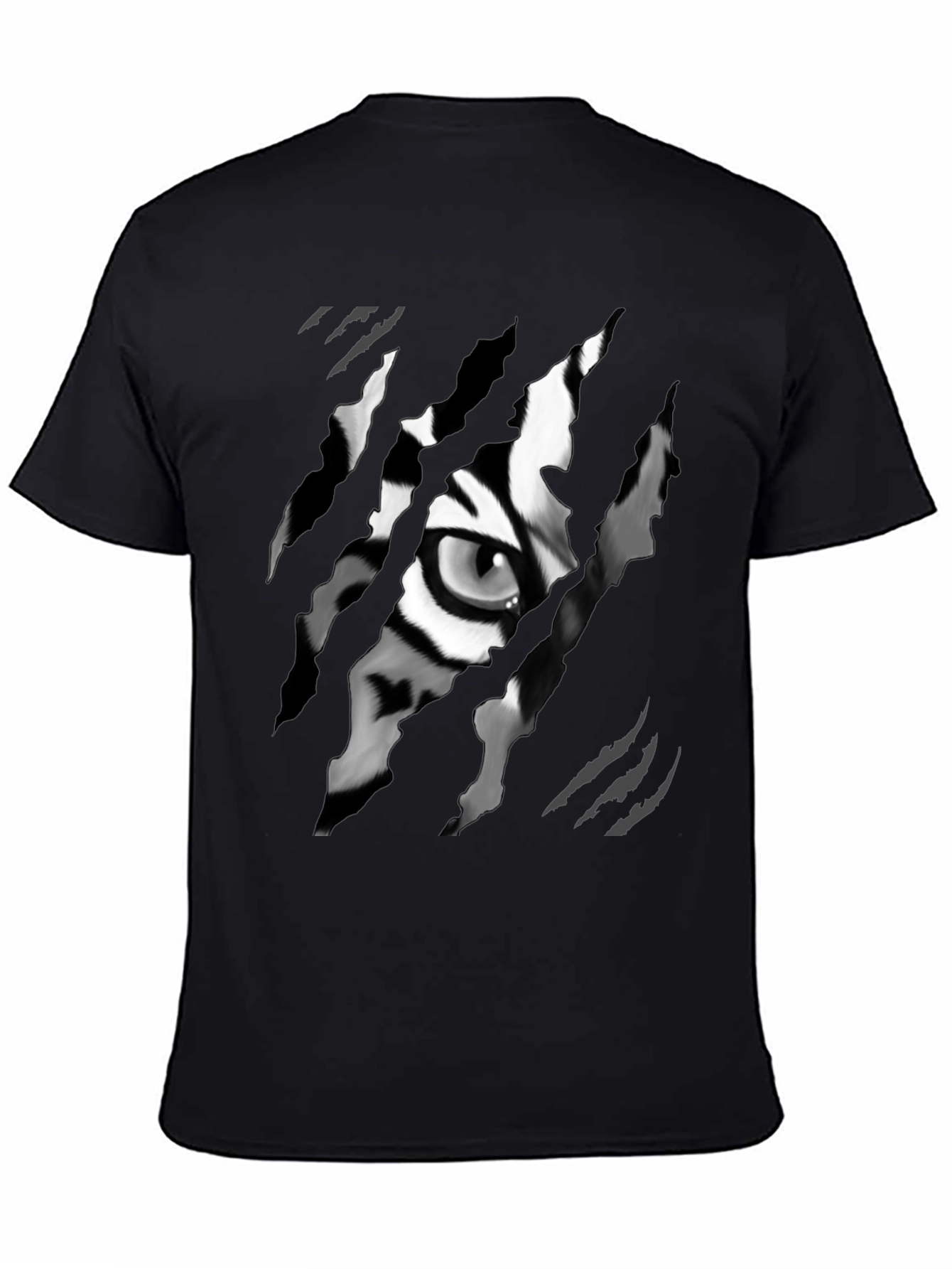 Ripped Tiger Eye Graphic Tee - Black