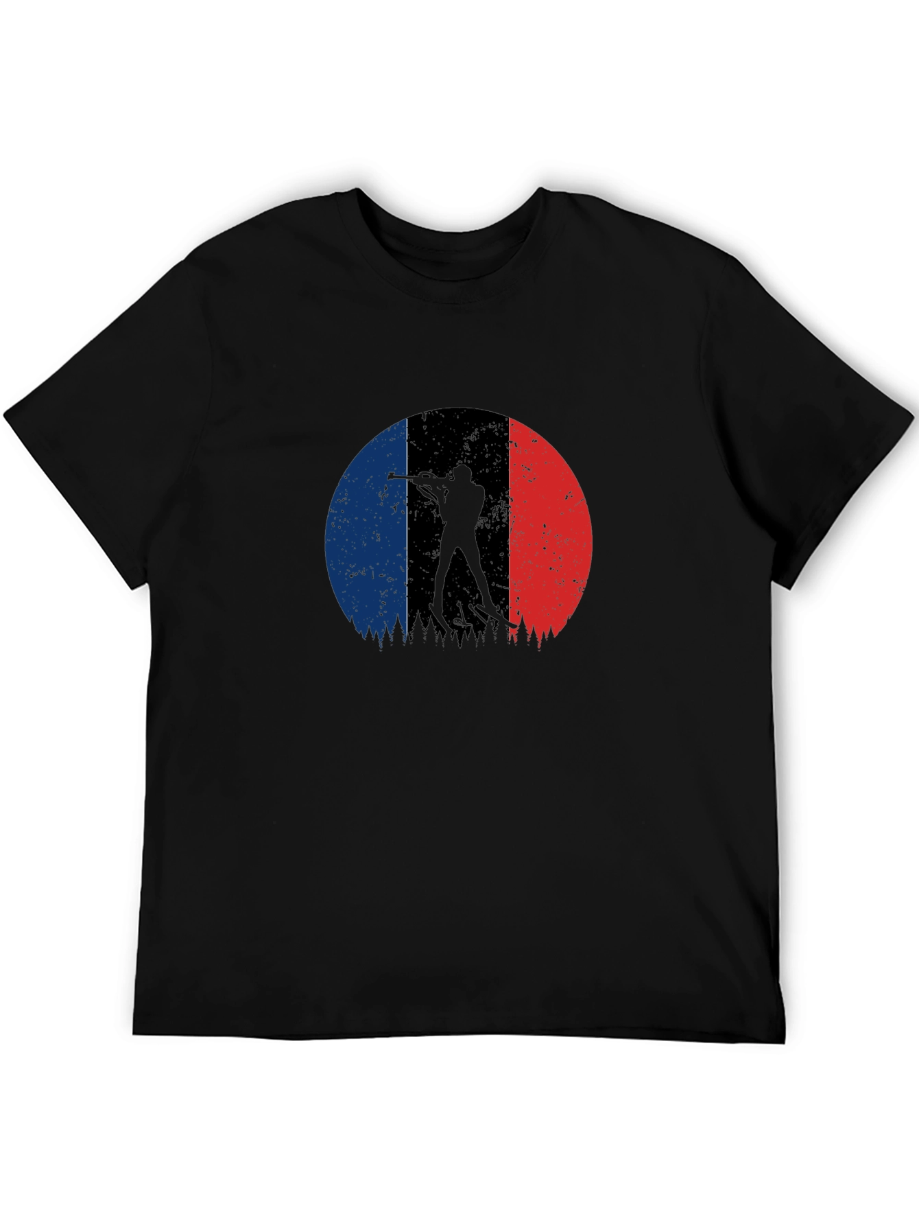 Biathlon Silhouette French Flag Graphic Tee