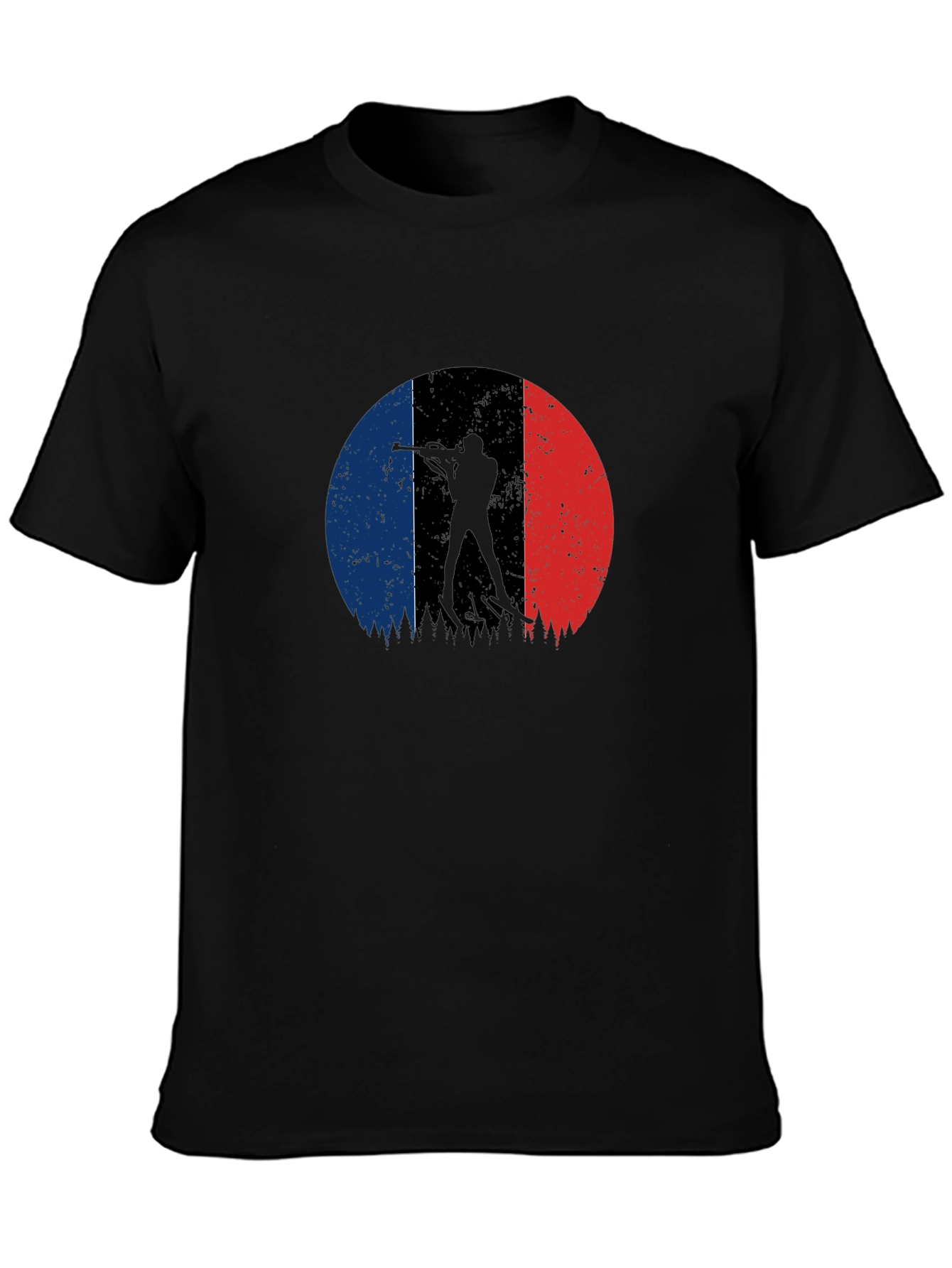 Biathlon Silhouette French Flag Graphic Tee