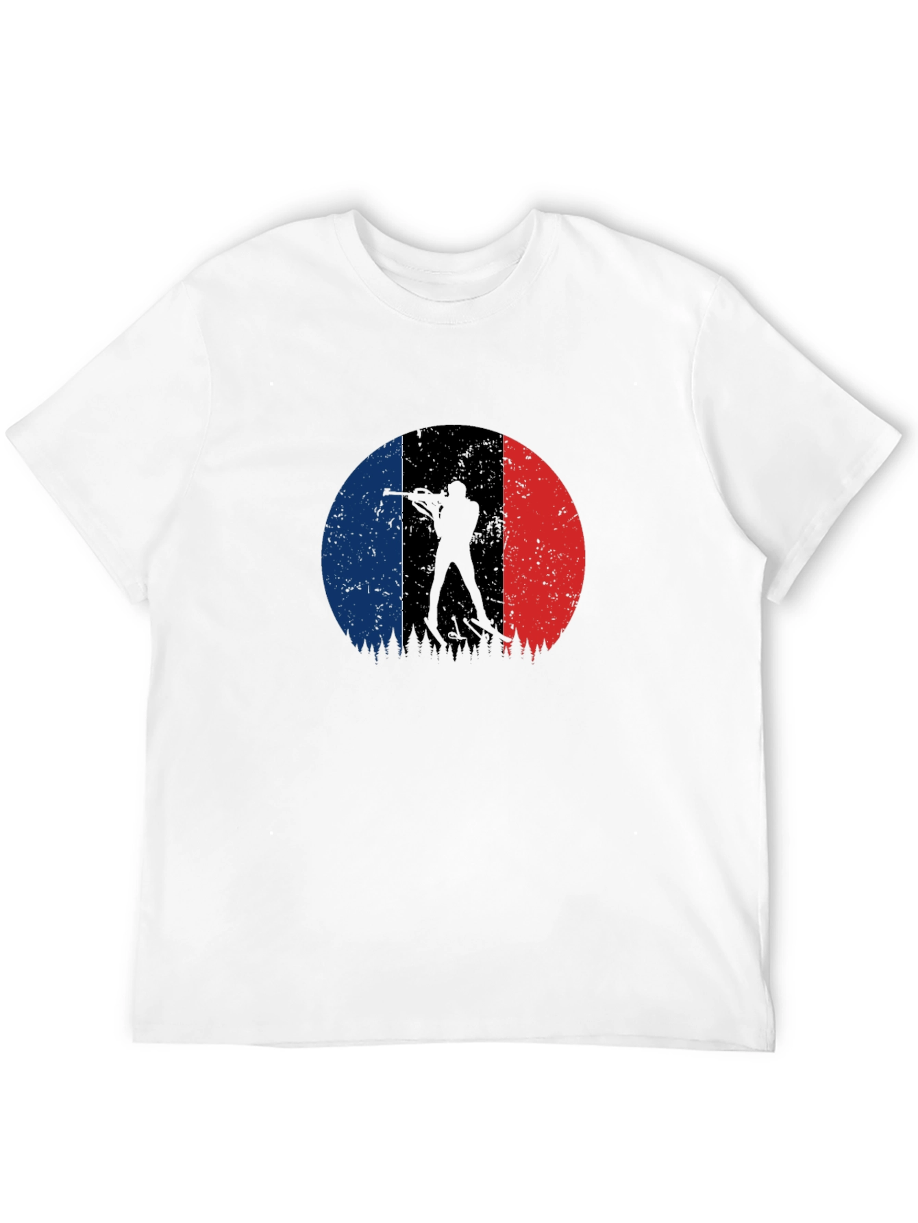 Biathlon Silhouette French Flag Graphic Tee