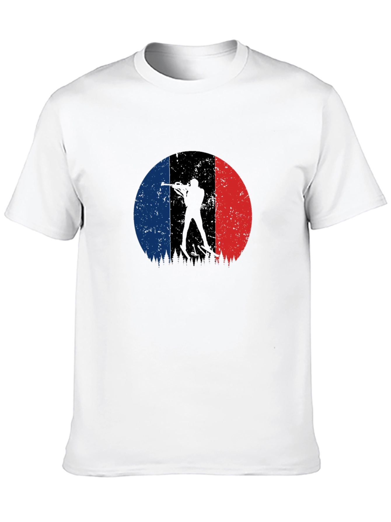 Biathlon Silhouette French Flag Graphic Tee