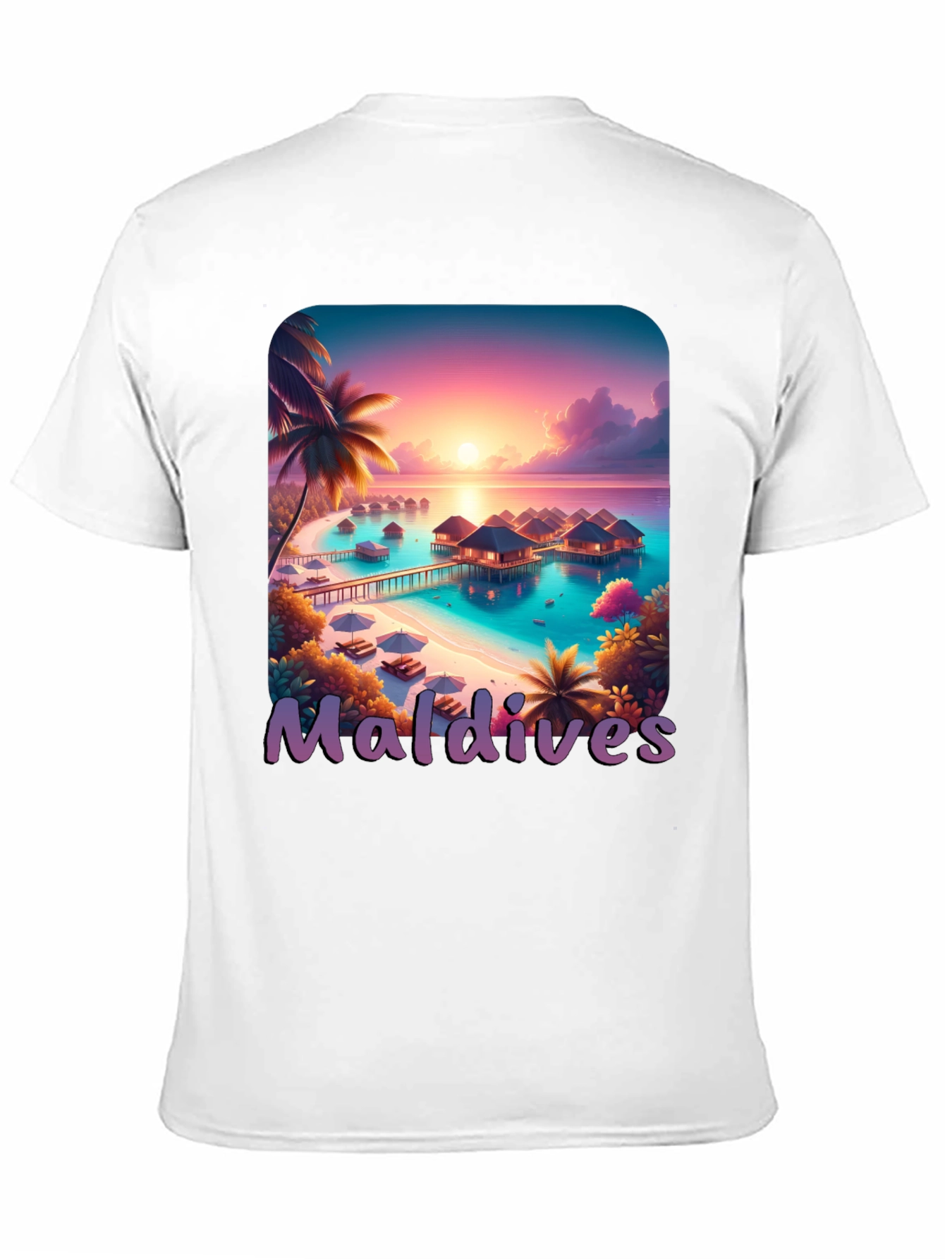 Maldives Paradise Graphic Tee - Tropical Island T-Shirt