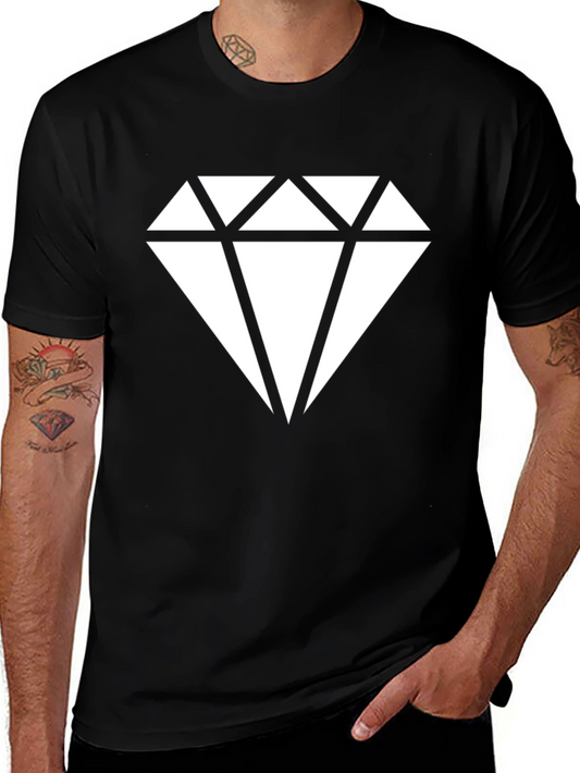 Diamond Graphic Black T-Shirt - Stylish Casual Wear